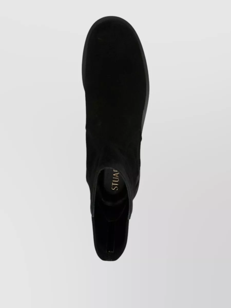Stuart Weitzman 5050 Bold Ankle Boots Block Heel Suede