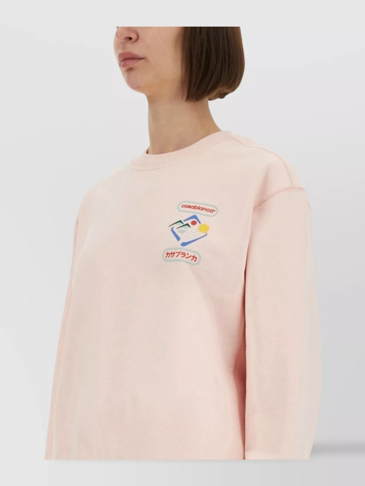 Casablanca Mountain Sports Crewneck Sweater In Pink