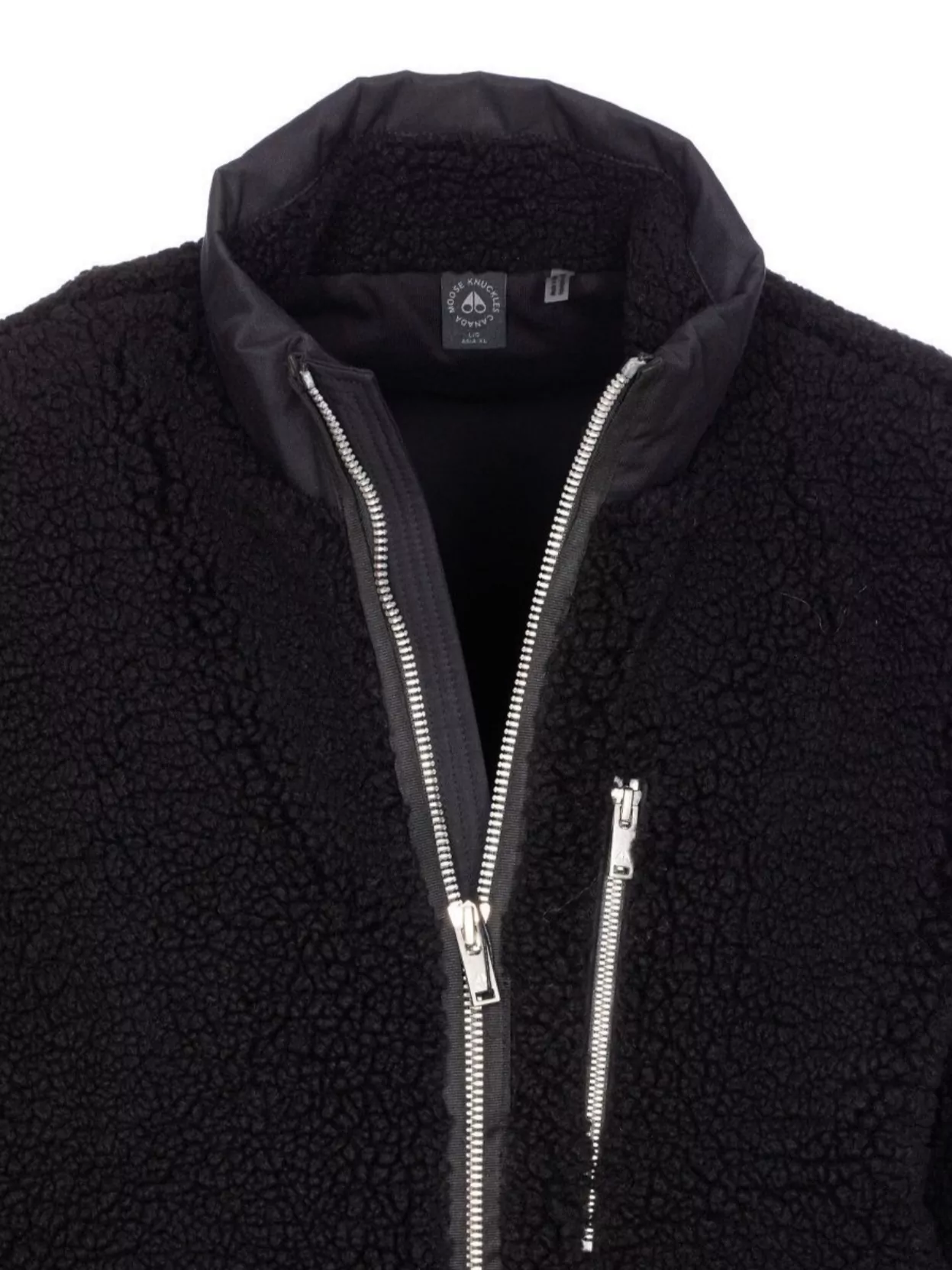 Moose Knuckles High Neck Down Jacket Pockets In Black