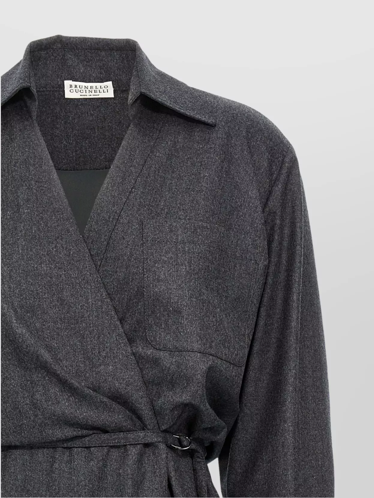 Brunello Cucinelli Wrap Dress Shirt Belted Waist