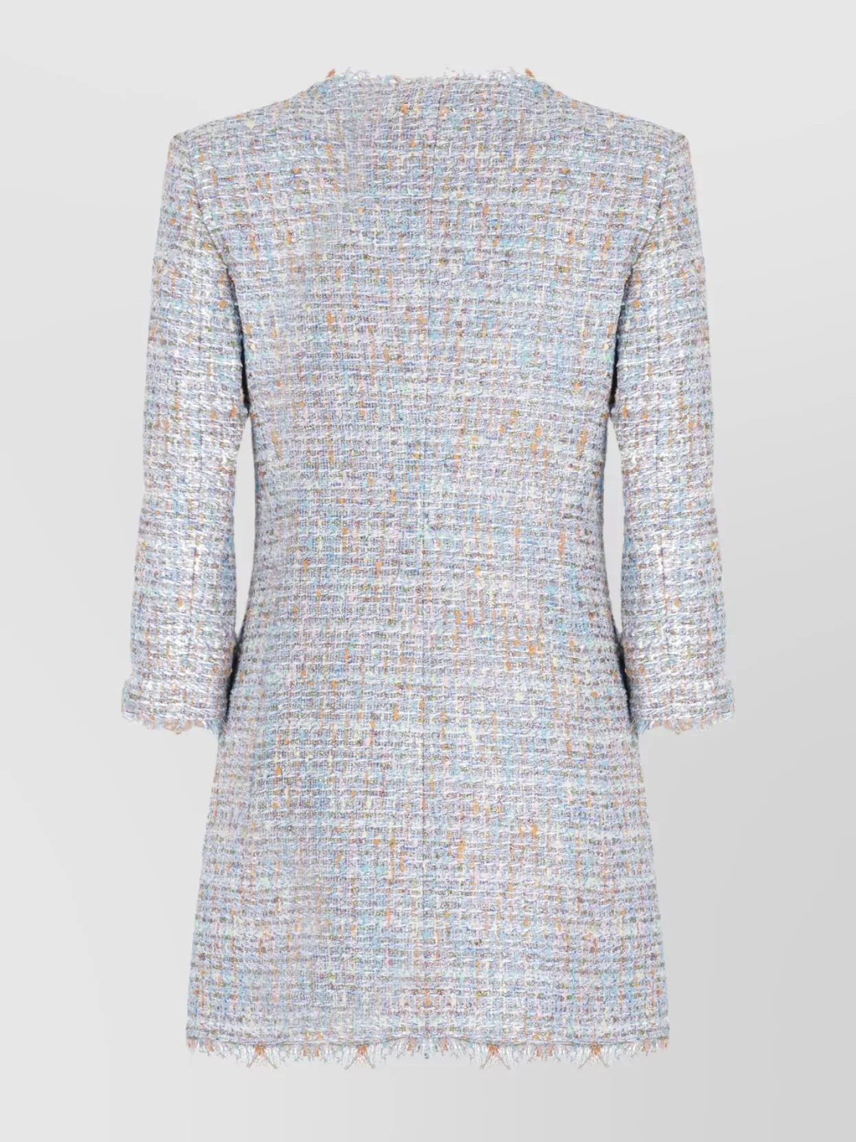 Tagliatore Frayed Edge Button Front Blazer In Multi