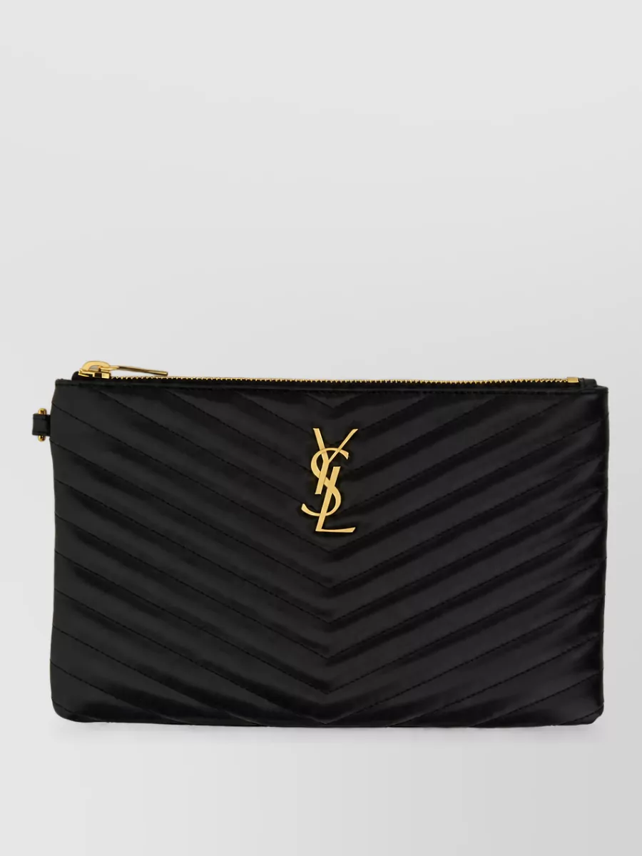 Saint Laurent cassandre leather clutch bag