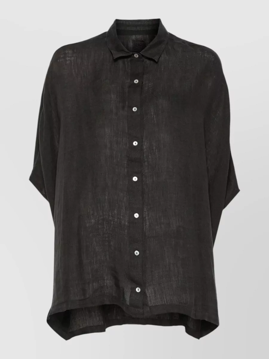 120% Lino Linen Short-Sleeve Loose-Fit Shirt