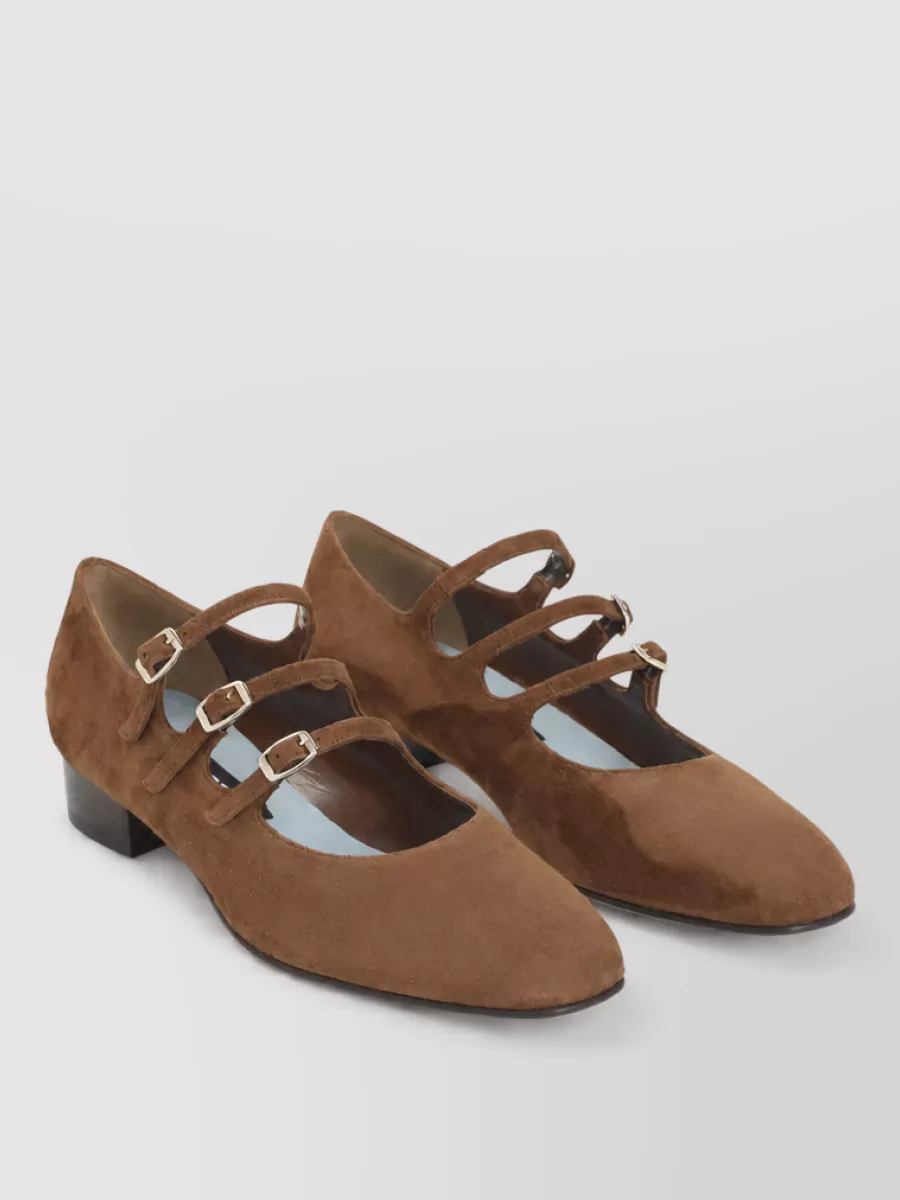 Carel Paris suede leather mary jane ballerina shoes