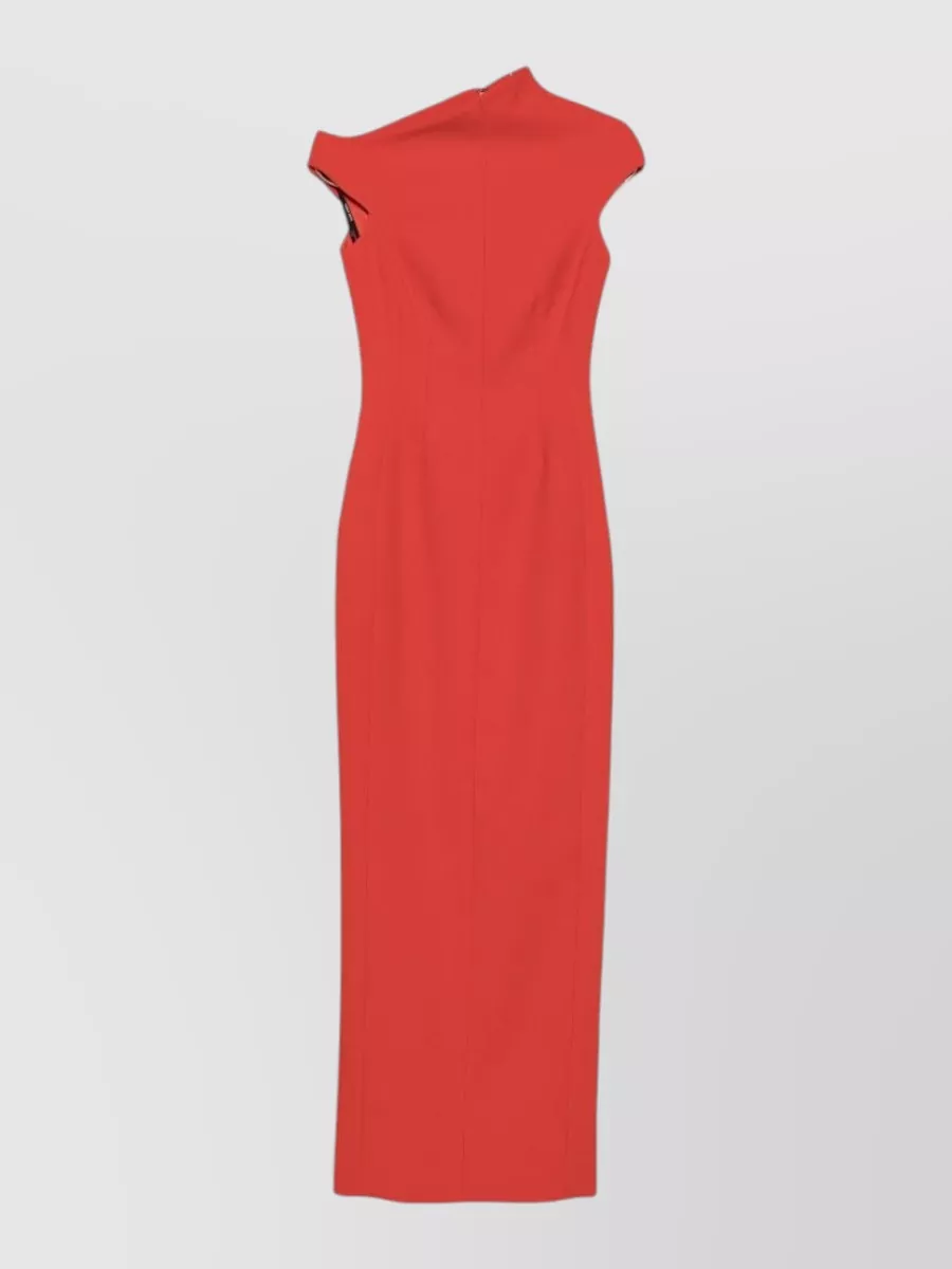 Solace London asymmetric high-neck sleeveless maxi dress