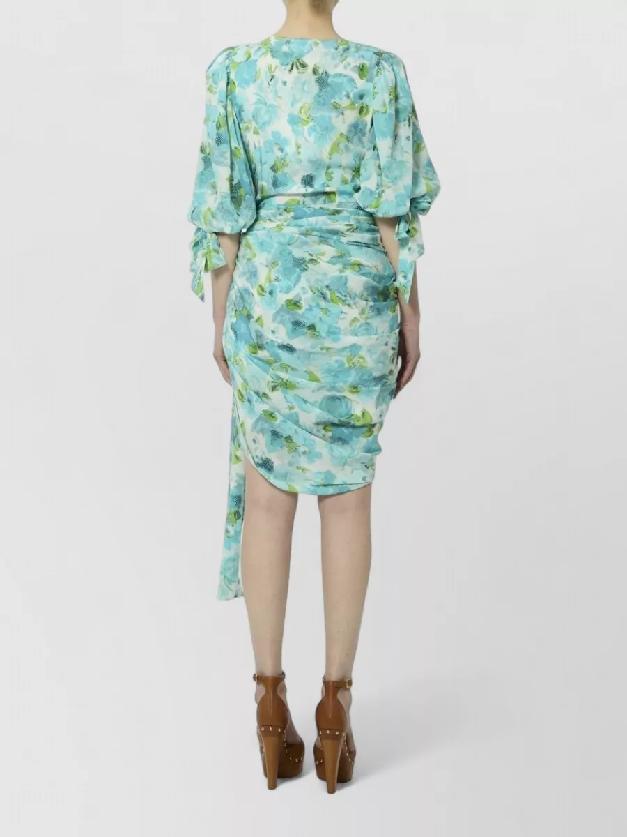 Chloé Silk Floral-Print Asymmetric Midi Dress