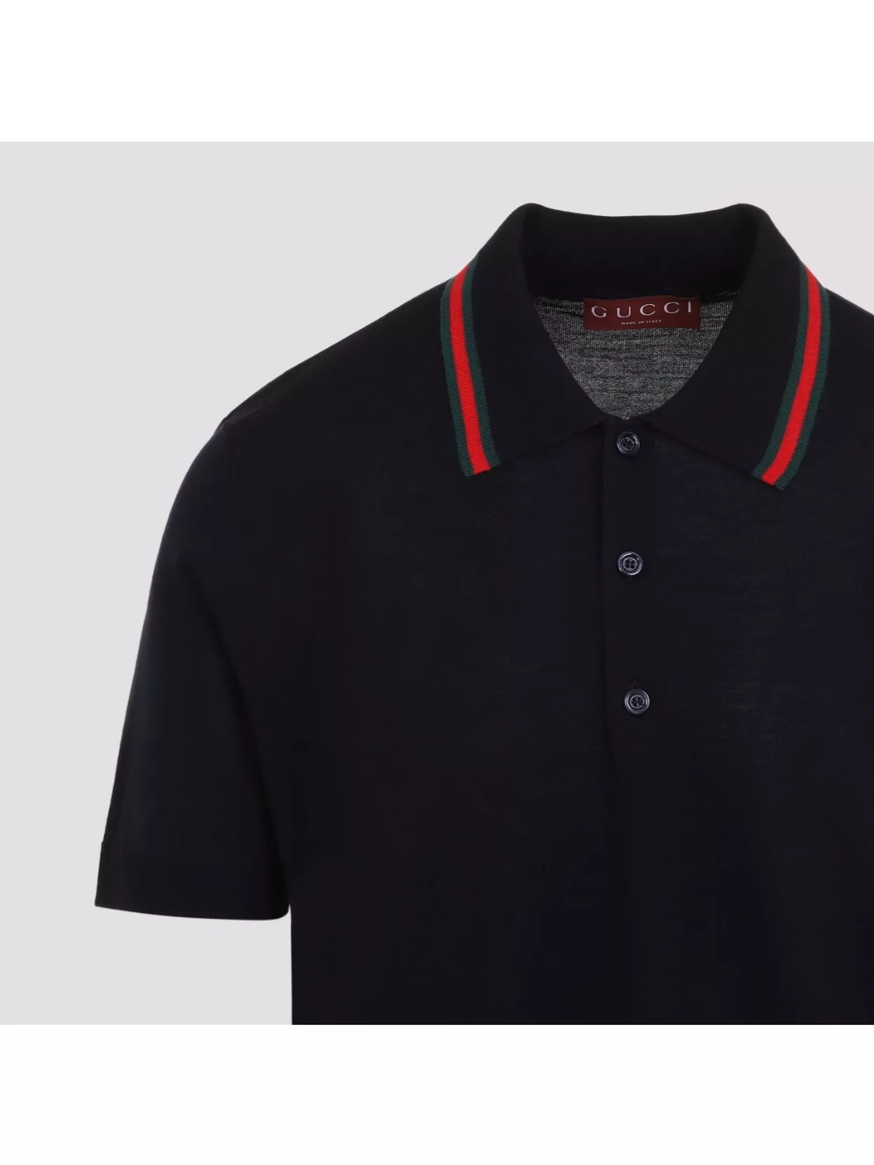 Gucci Mens Ink Green Red Brand-trim Regular-fit Wool Sweatshirt In Black
