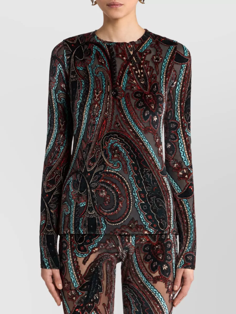 Etro Slim-Fit Long-Sleeve Crew-Neck T-Shirt