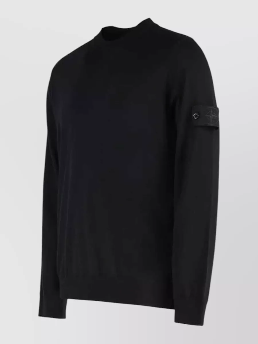Stone Island Virgin Wool Fine-Knit Regular-Fit Crew-Neck Sweater