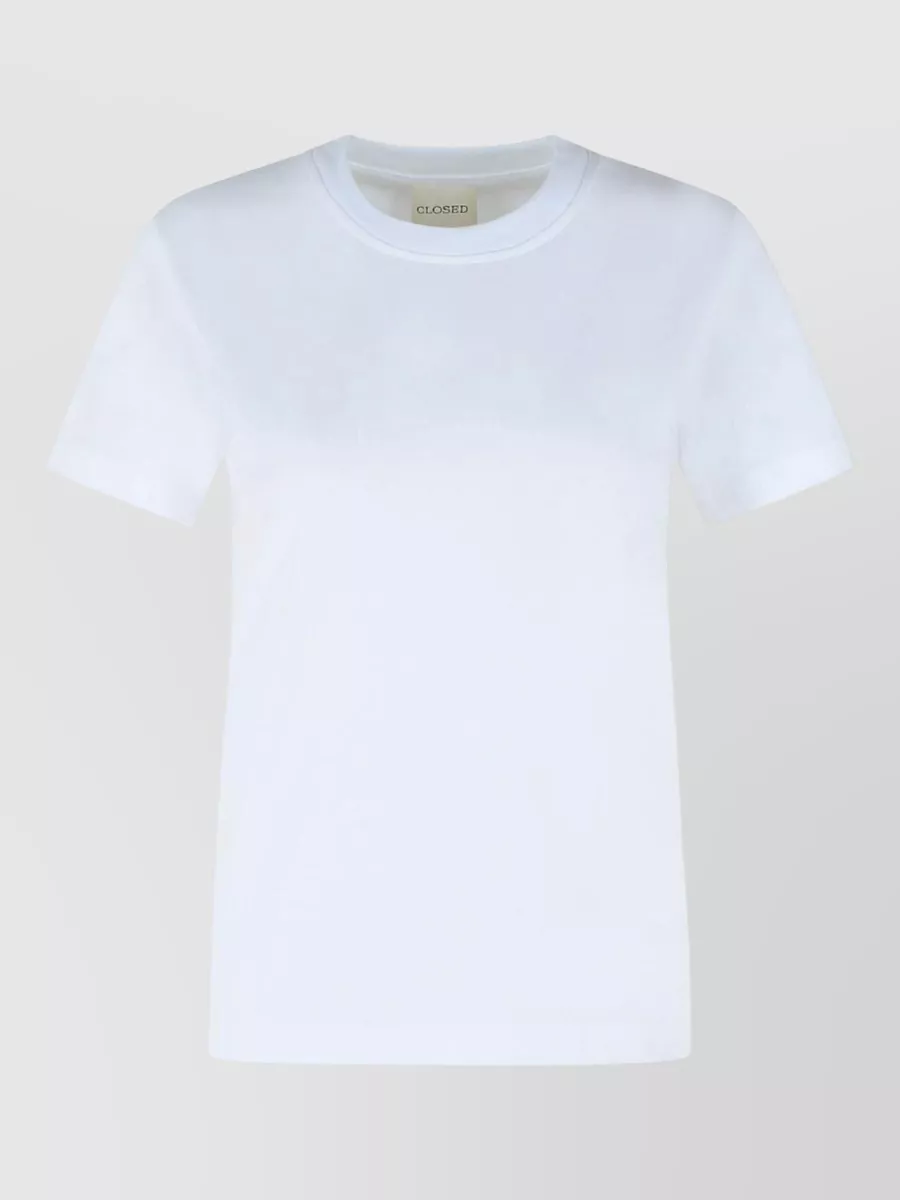 Closed Cotton Round Neck Short Sleeve T-Shirt