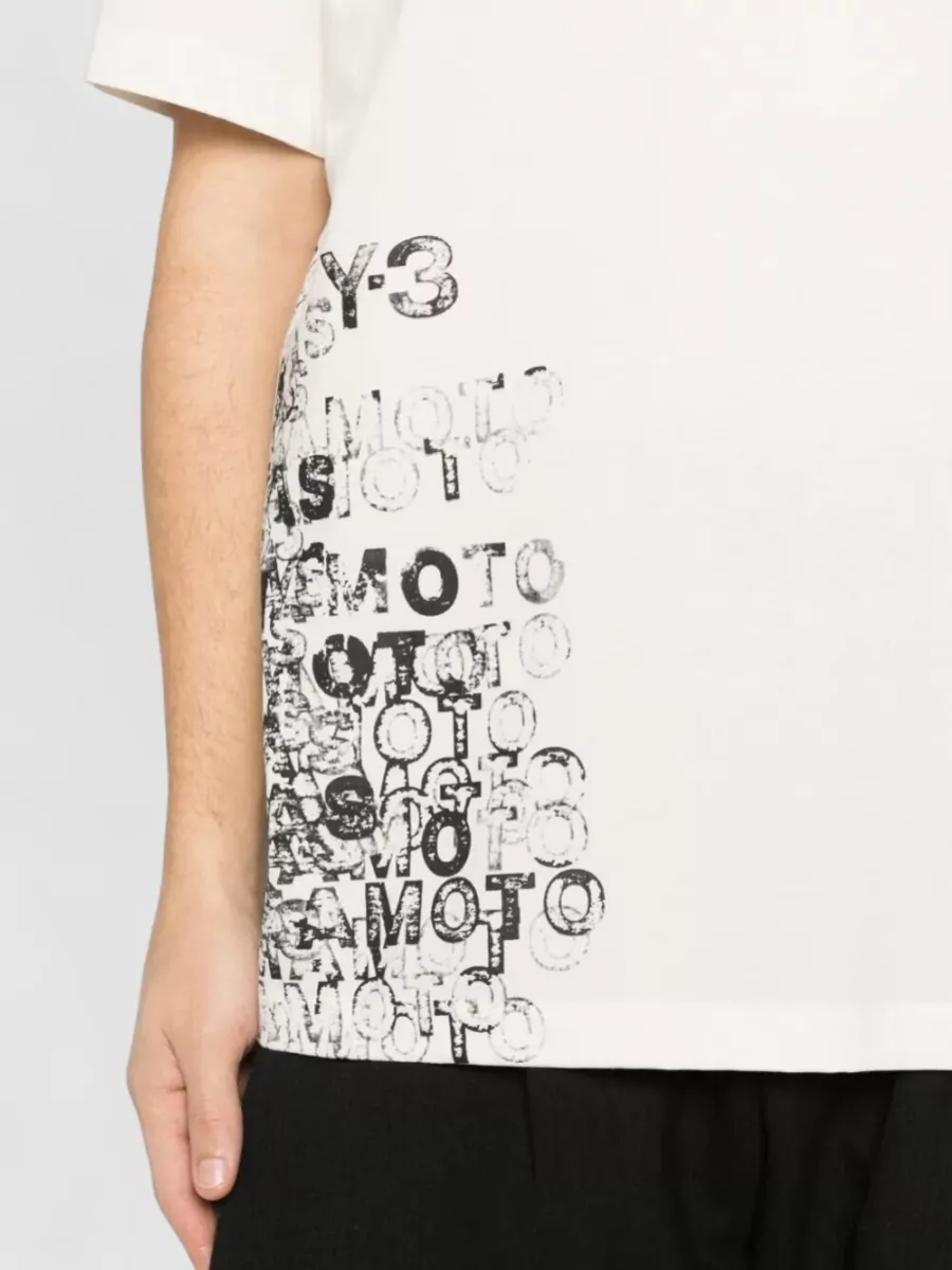 Y-3 Graphic Cotton Crew Neck Short Sleeve T-Shirt