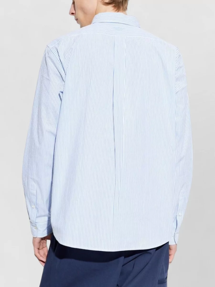Kenzo Embroidered Seersucker Cotton Shirt