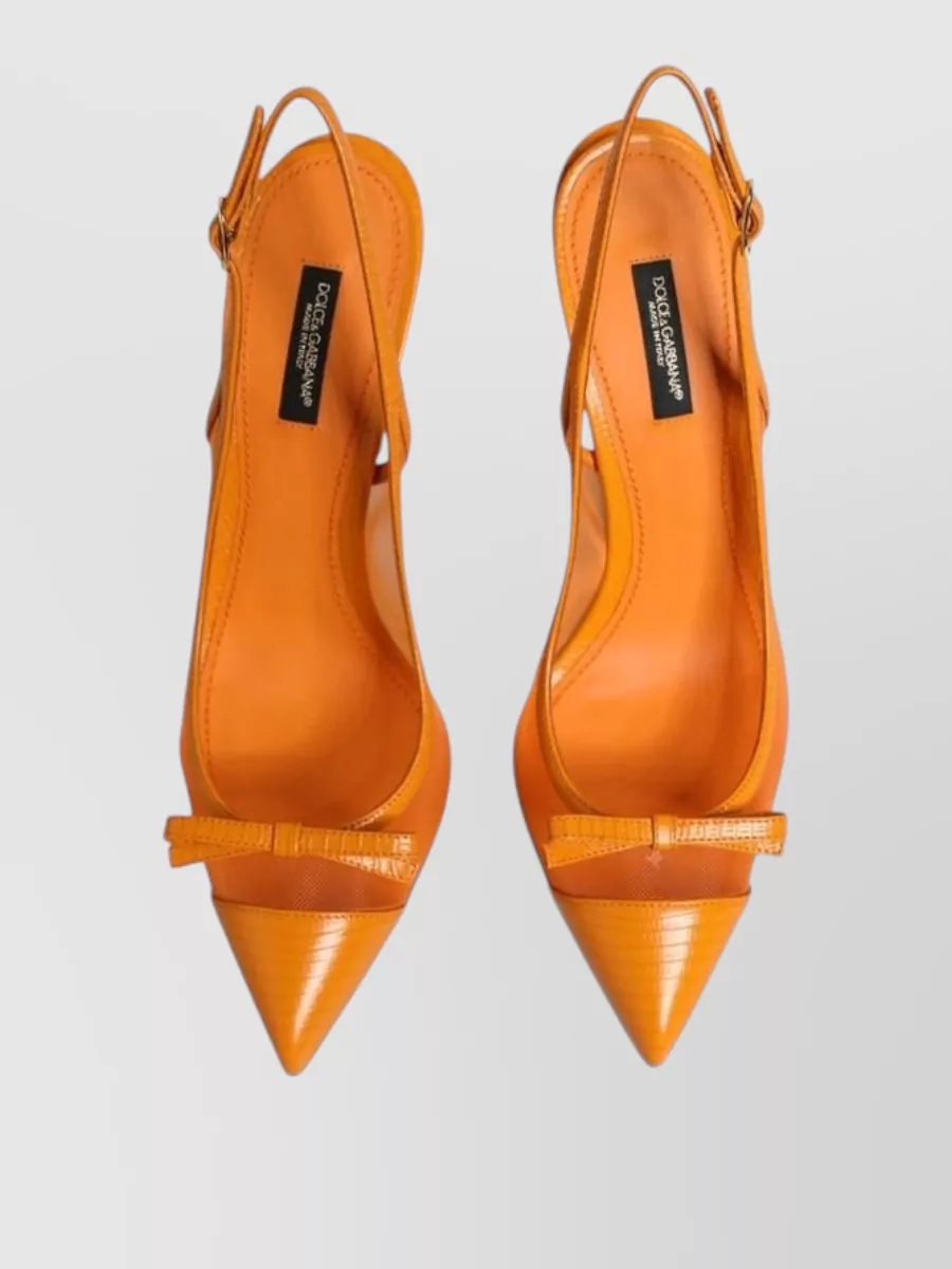 Dolce&Gabbana Leather Mesh Slingback Sandals