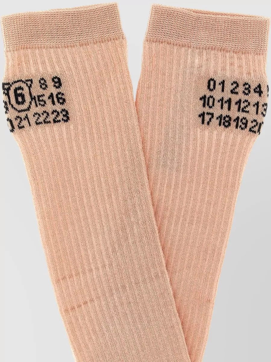 Mm6 Maison Margiela Ribbed Logo Socks