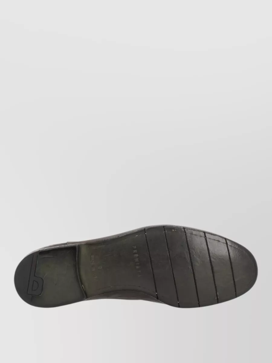 Premiata Leather Loafers Flat Sole Round Toe