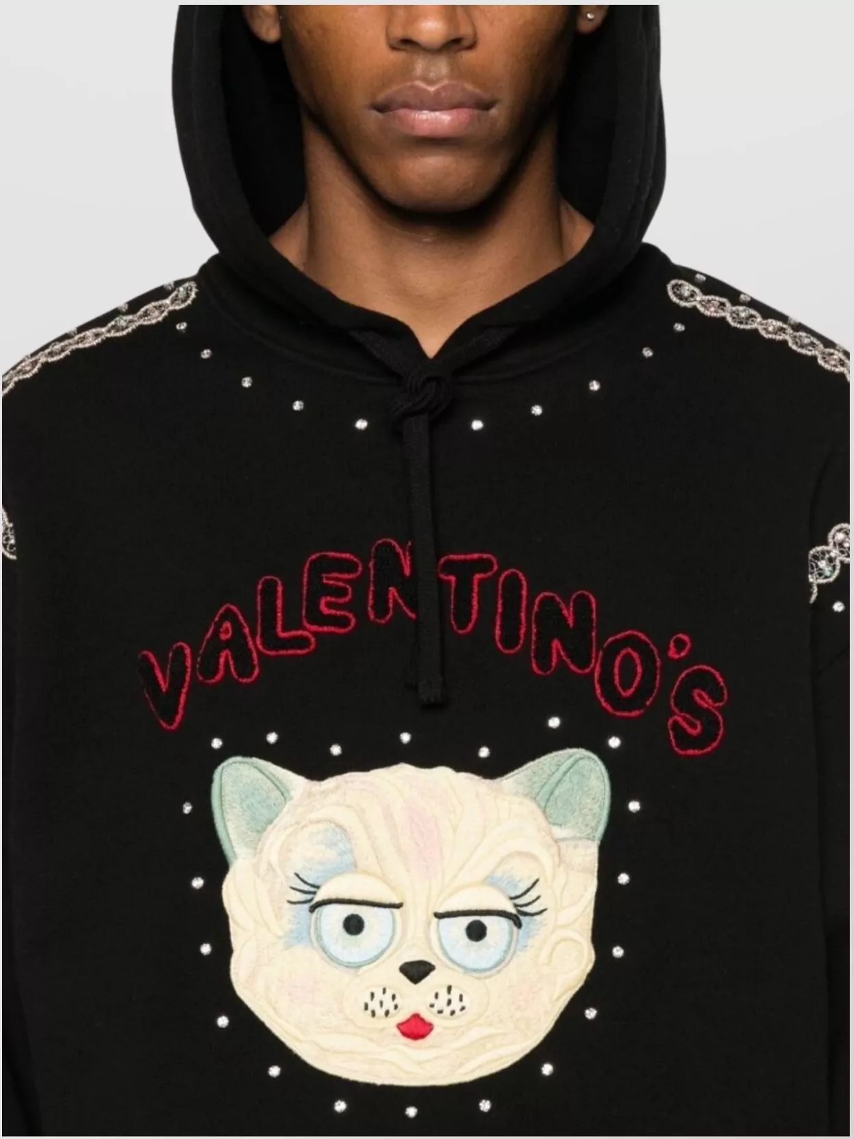 Valentino Garavani Embroidered Graphic Hooded Sweater