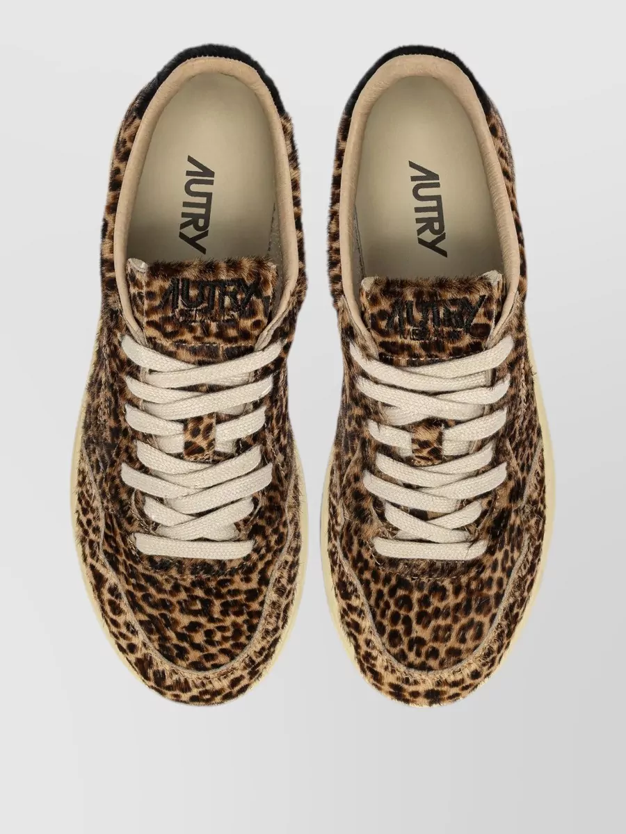 Autry Calf Hair Leopard-Print Low-Top Sneakers
