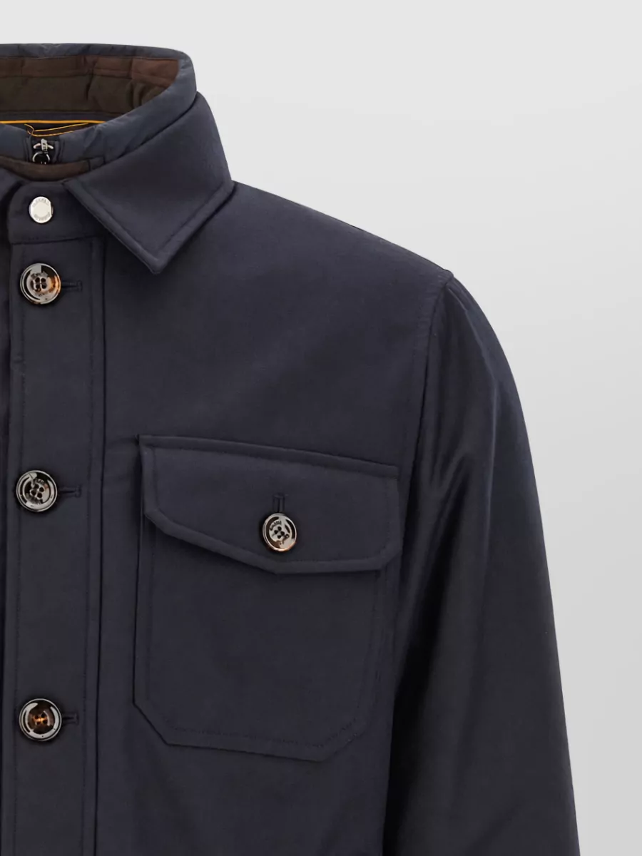 Moorer Wool Cashmere Flannel Padded Overshirt Jacket