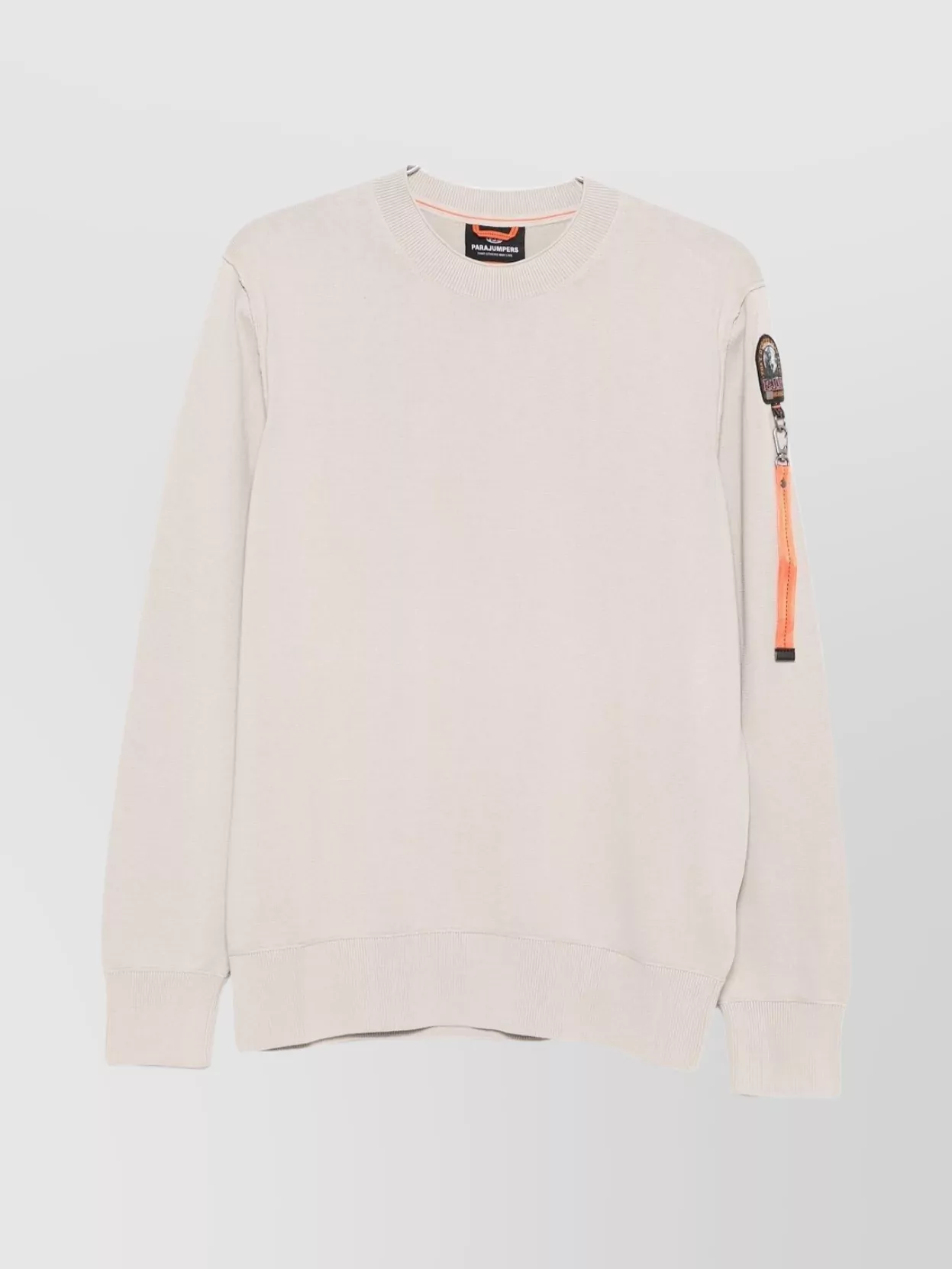 Parajumpers Arm Patch Crew Neck Sweater With Ribbed Cuffs