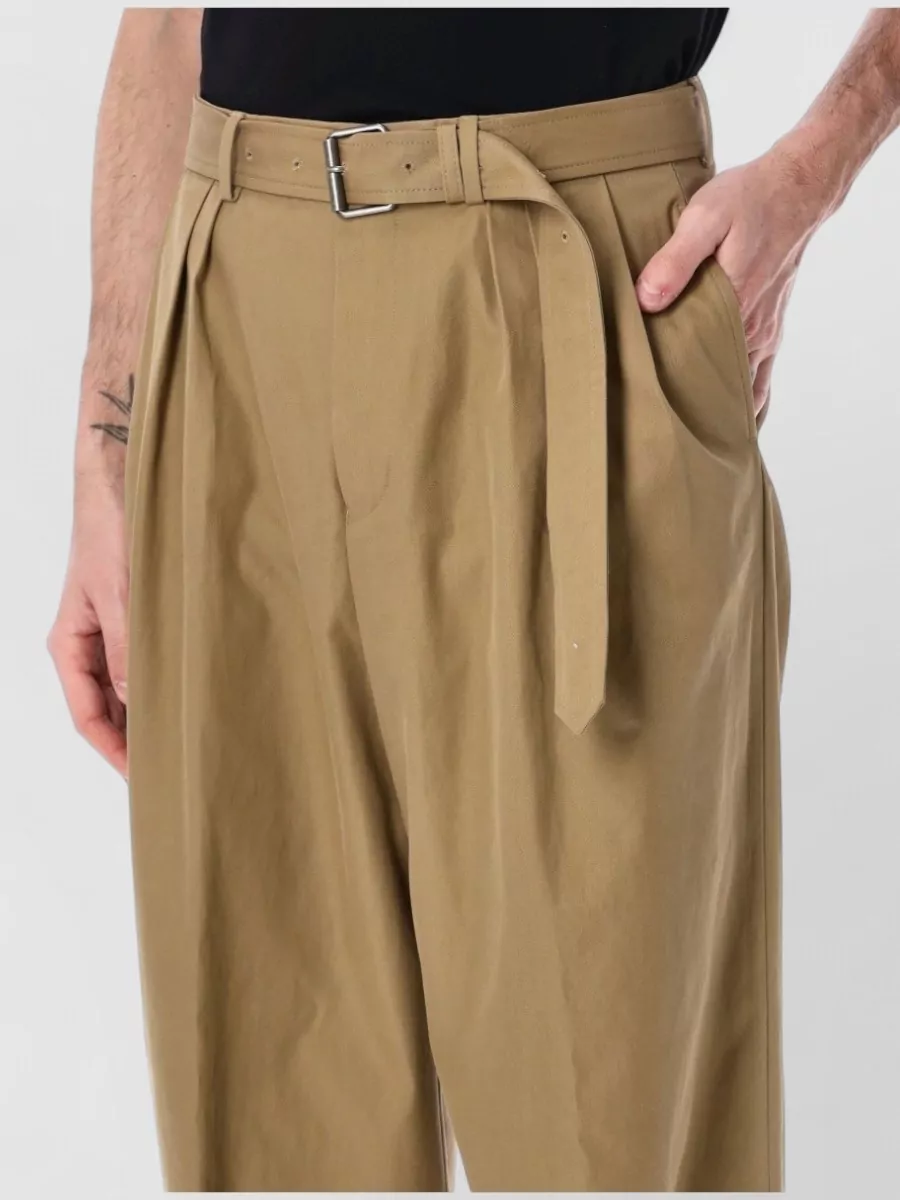 Dries Van Noten Cotton Pleated Wide-Leg Trousers