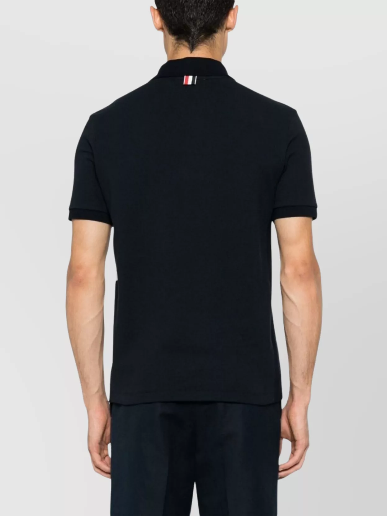 Thom Browne Piqué Cotton Polo Shirt With Panelled Design