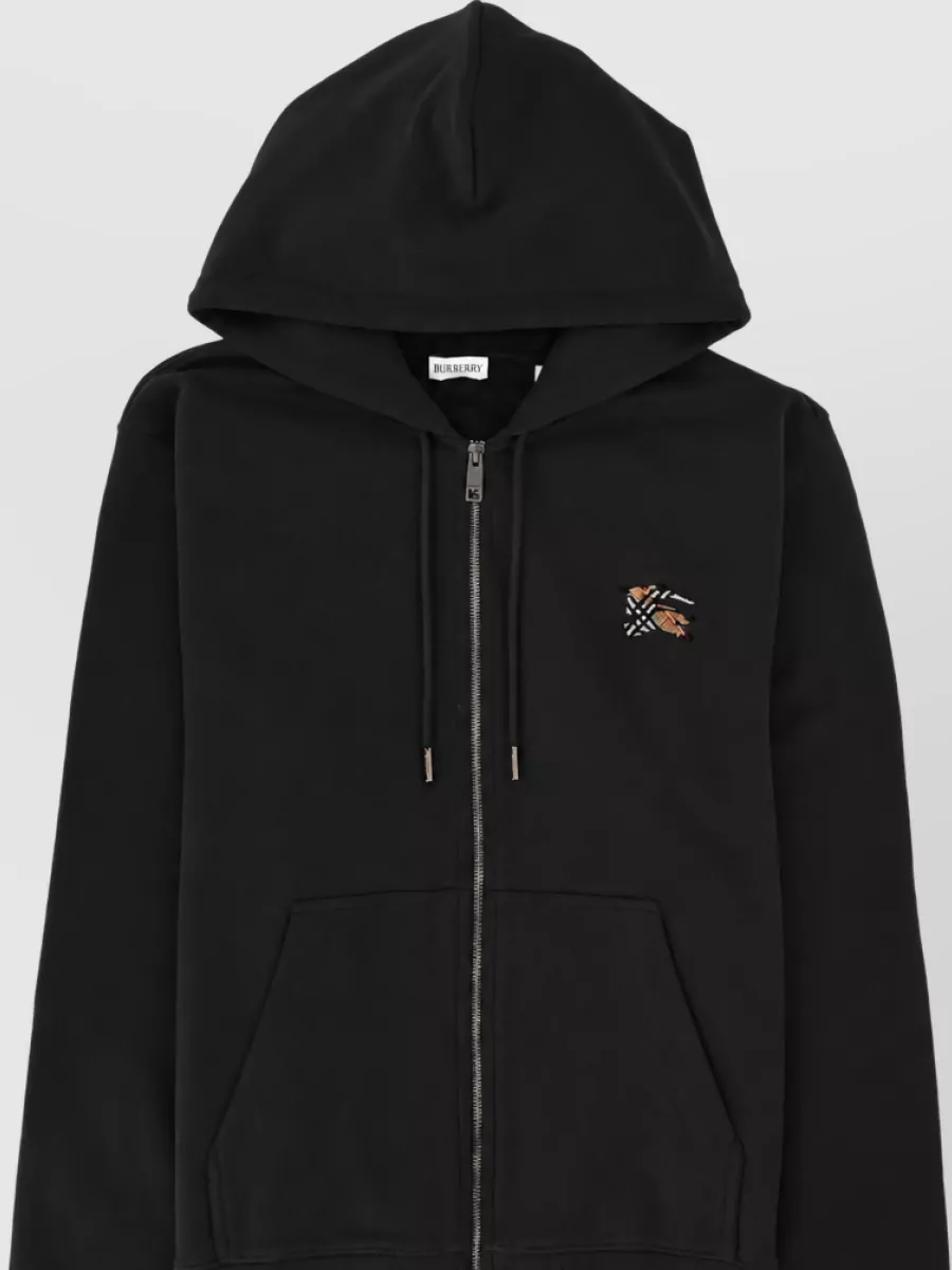Burberry cotton zip-up hooded jacket