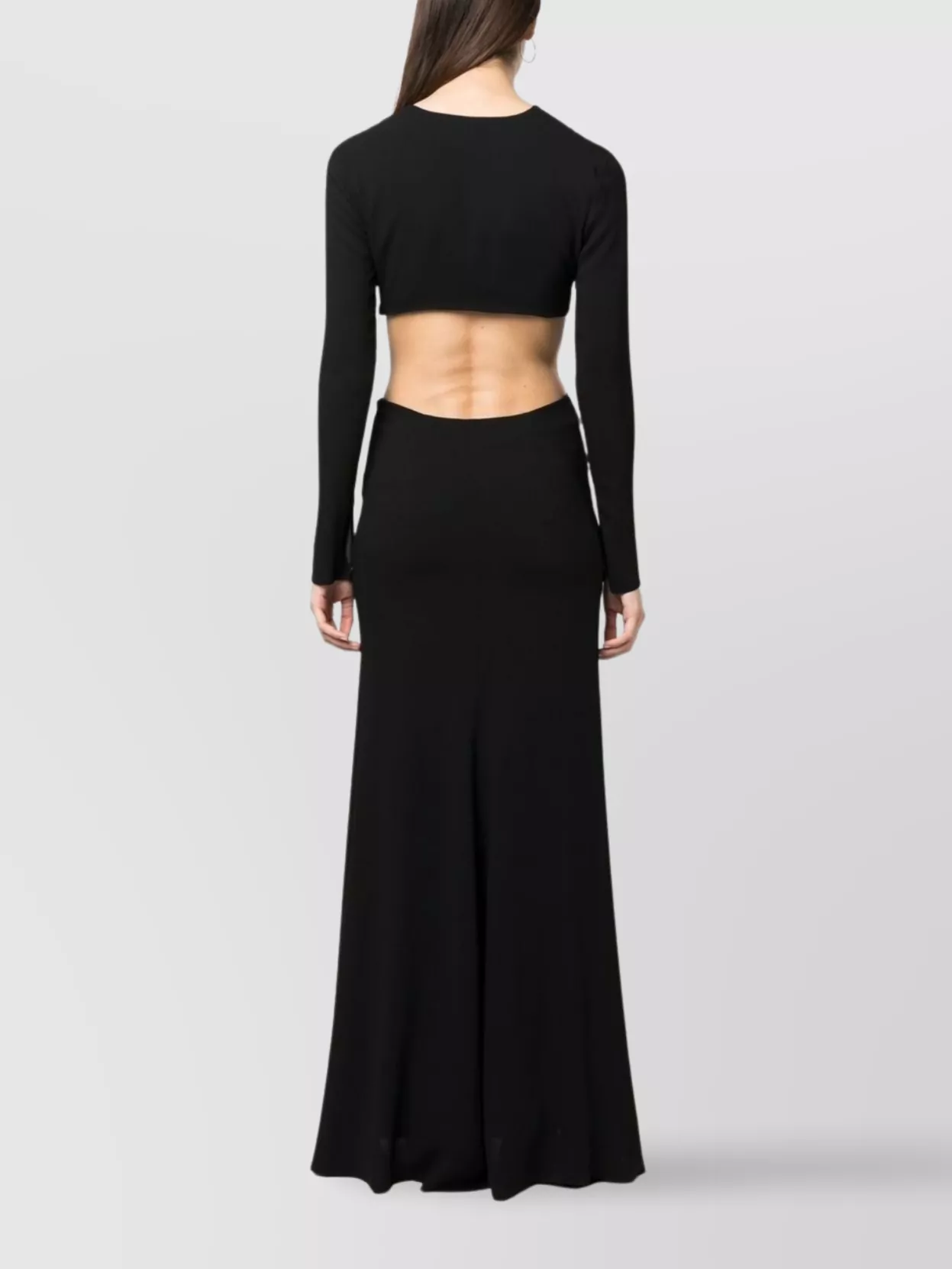 Blumarine Cut-Out Long Sleeve Dress Front Slit
