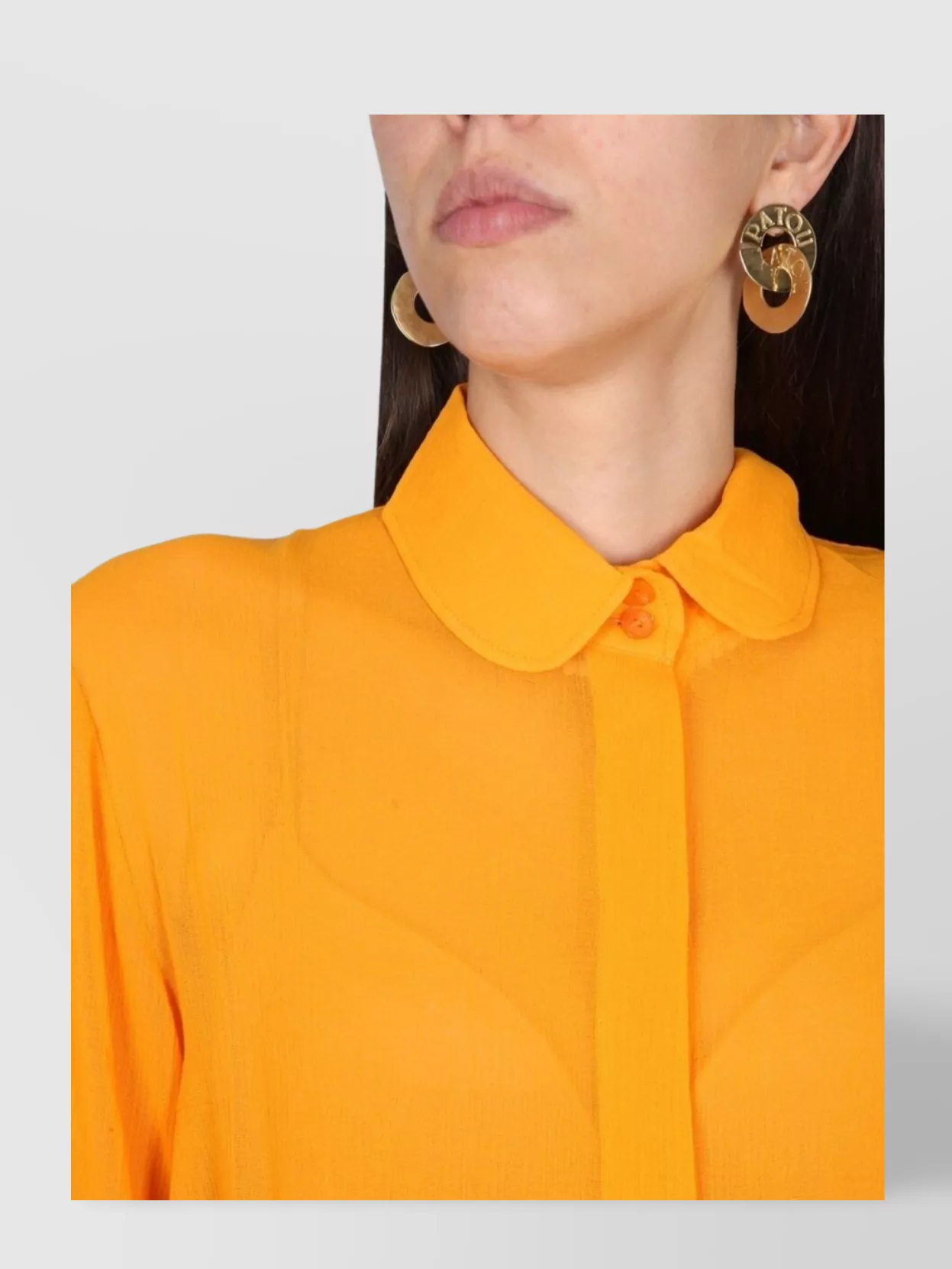 Patou Sheer Shirt Claudine Collar
