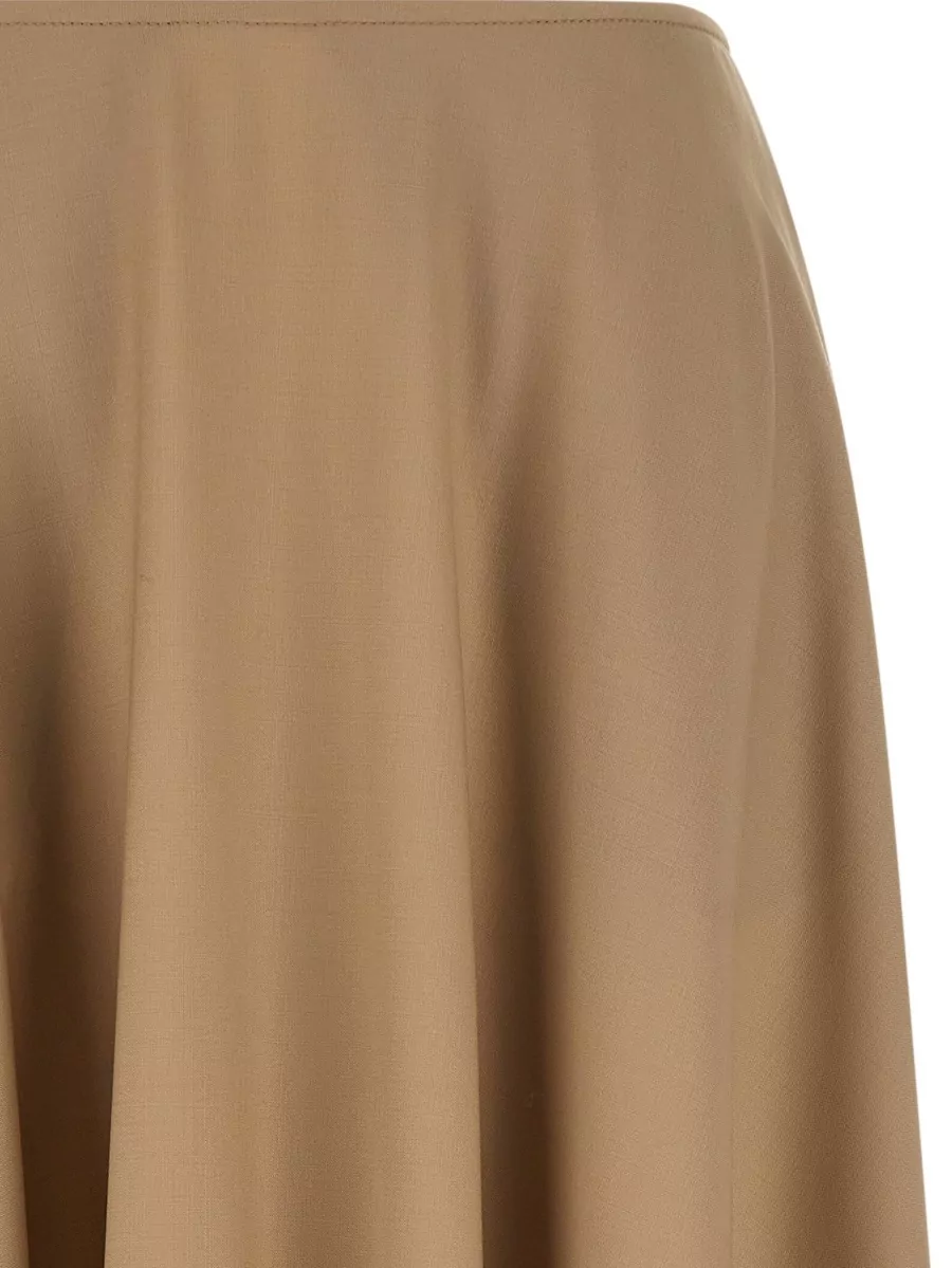 Moschino Virgin Wool Flared Midi Skirt