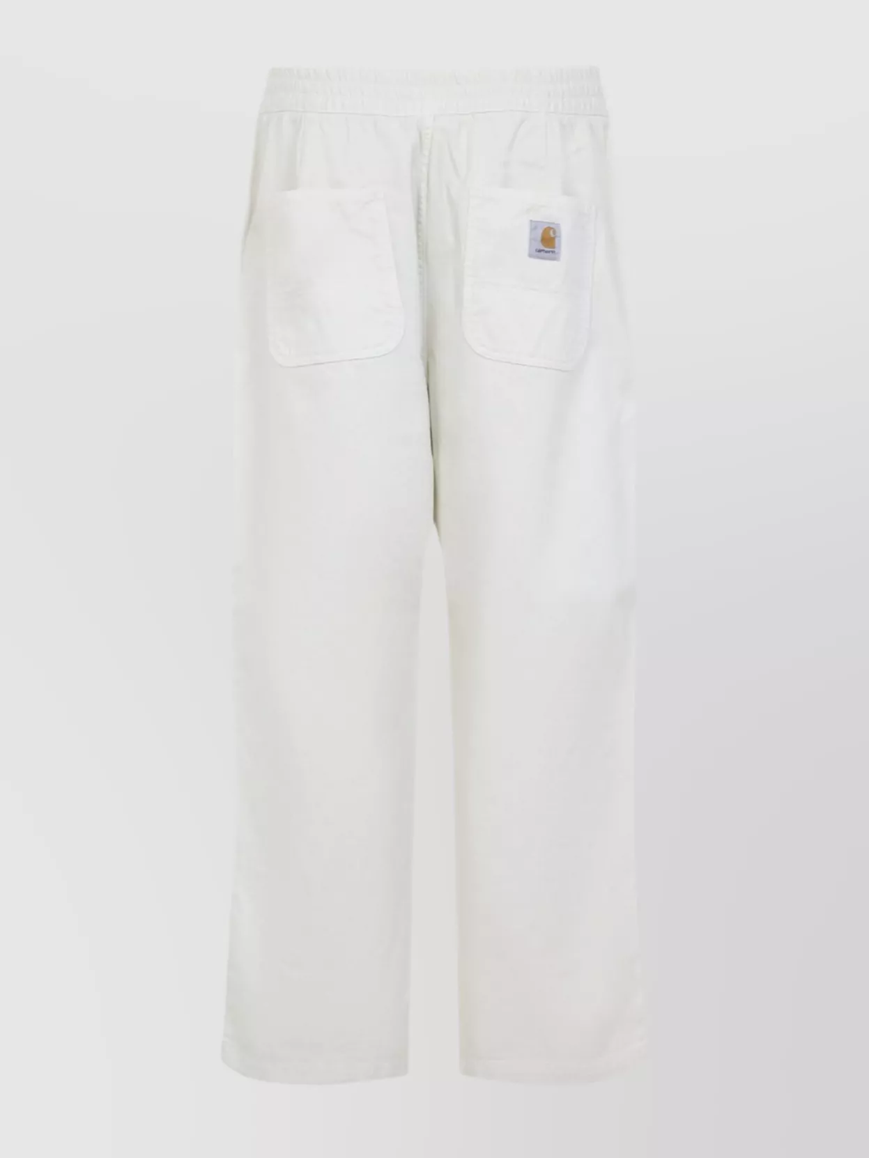 Carhartt Wide Leg Cropped Trousers Pockets In White