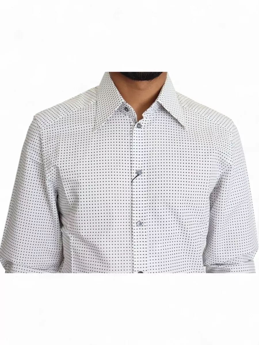 Dolce&Gabbana Cotton Slim-Fit Polka-Dot Dress Shirt