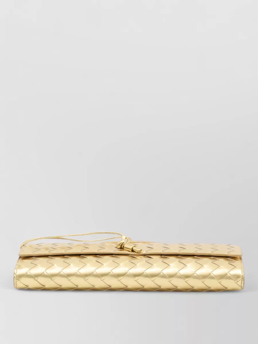 Bottega Veneta Andiamo Laminated Leather Clutch Bag