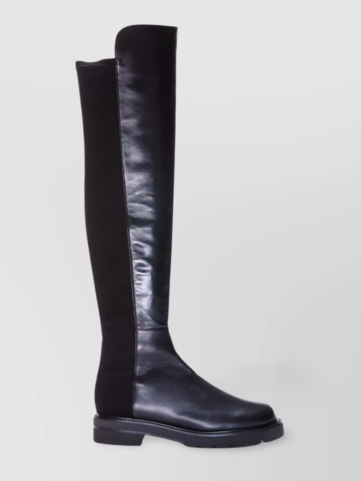 Stuart Weitzman High Leather Chunky Heel Boots In Black
