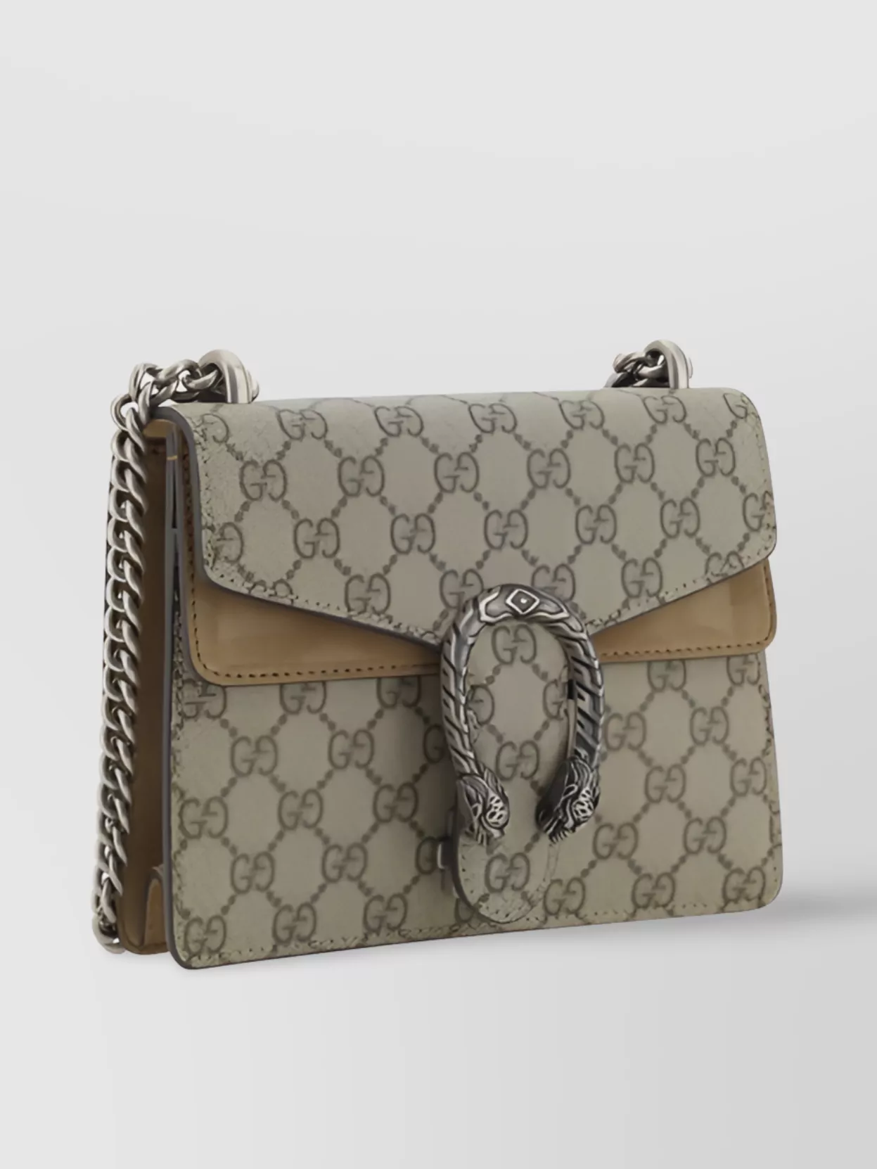 Gucci Shoulder Bag With Buckle Detail And Chain Strap