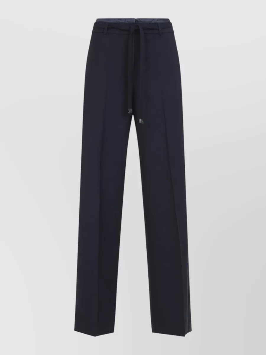 Peserico virgin wool straight-leg belted tailored trousers