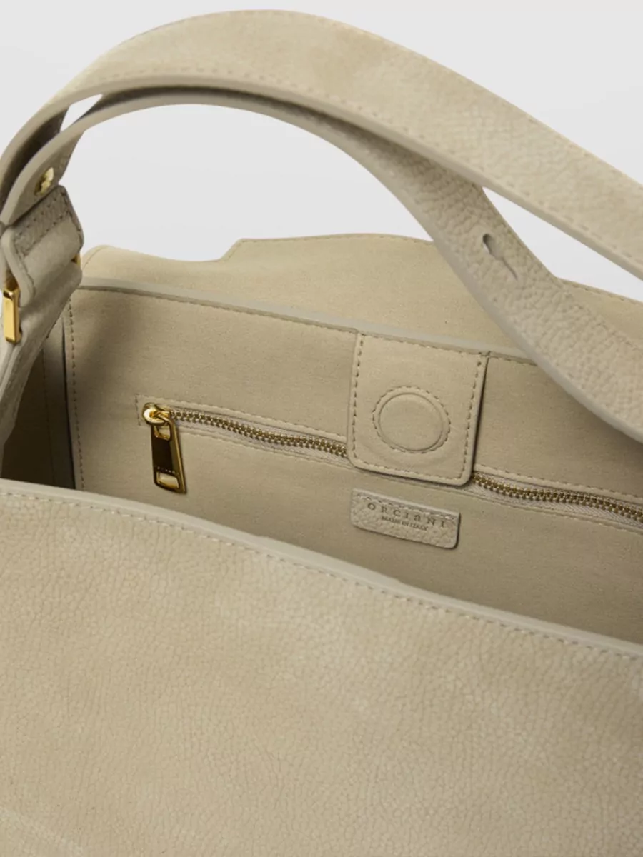 Orciani Sveva Shoulder Bag Textured Handle Strap