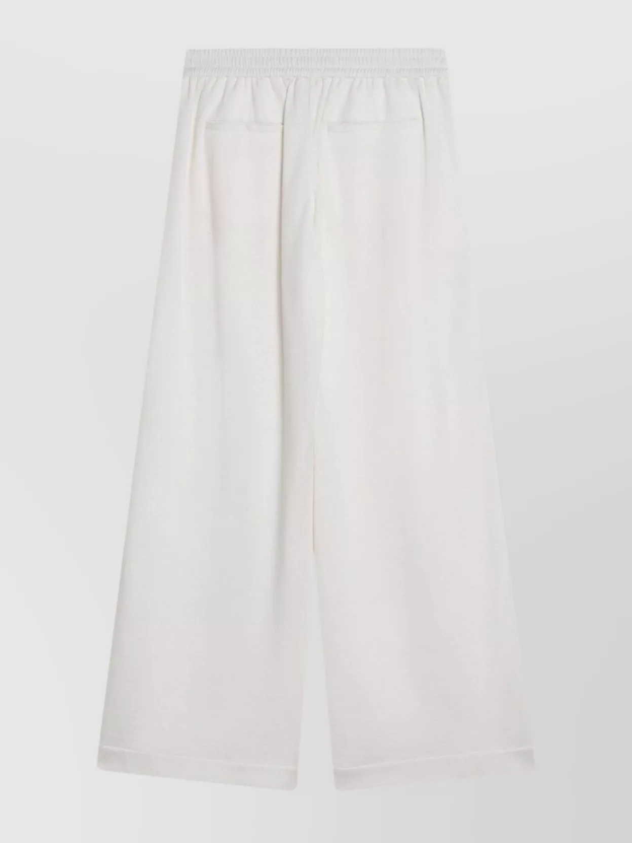 Brunello Cucinelli Wide Cotton And Silk Trousers With Stripes In White