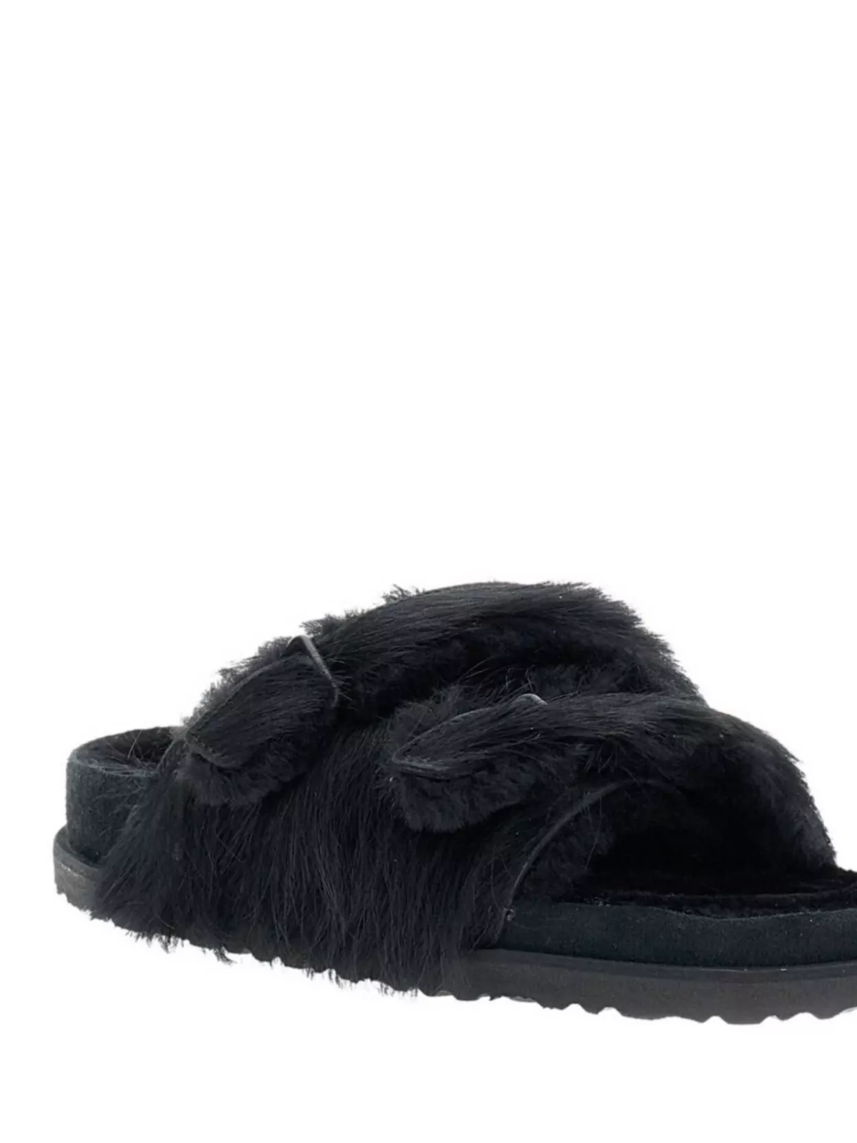 Birkenstock Double Strap Faux Fur Flat Sandals