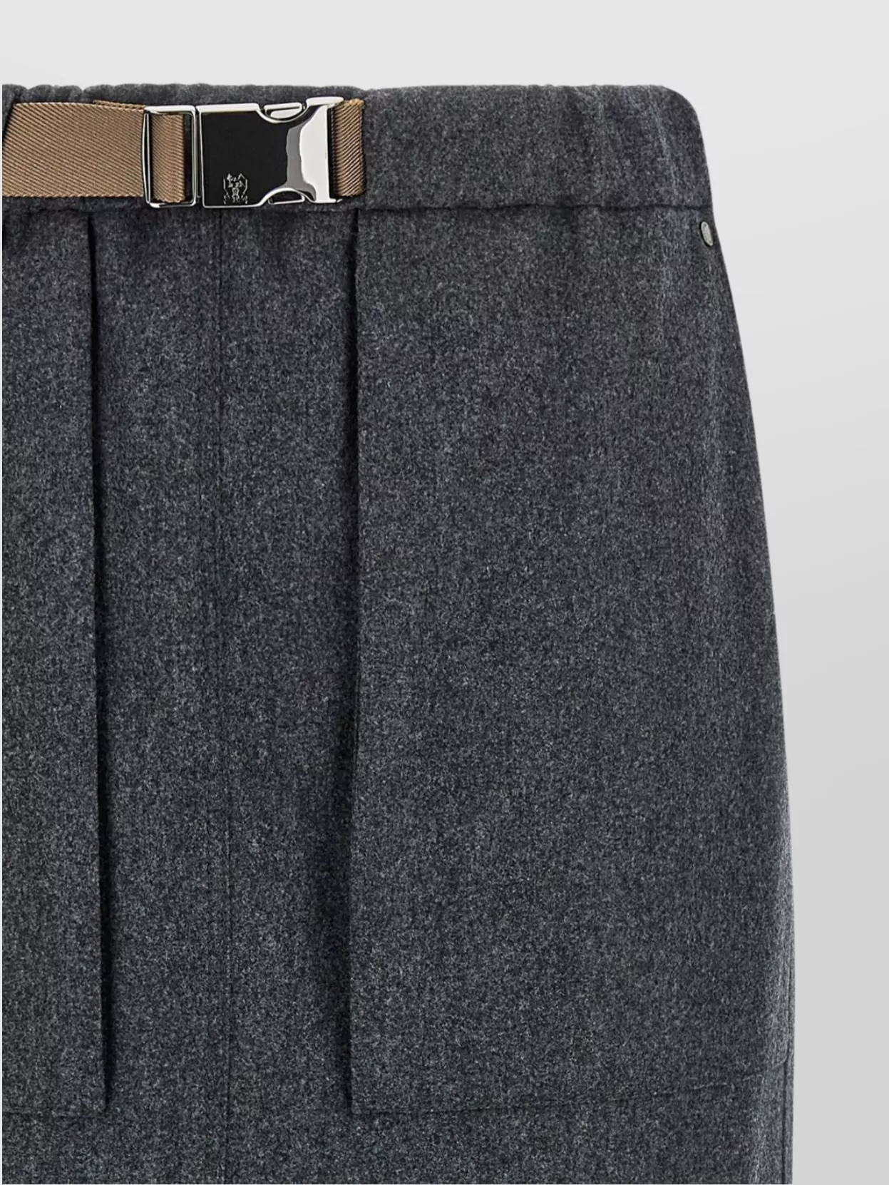 Brunello Cucinelli Wool Wrap Skirt Belted Waist