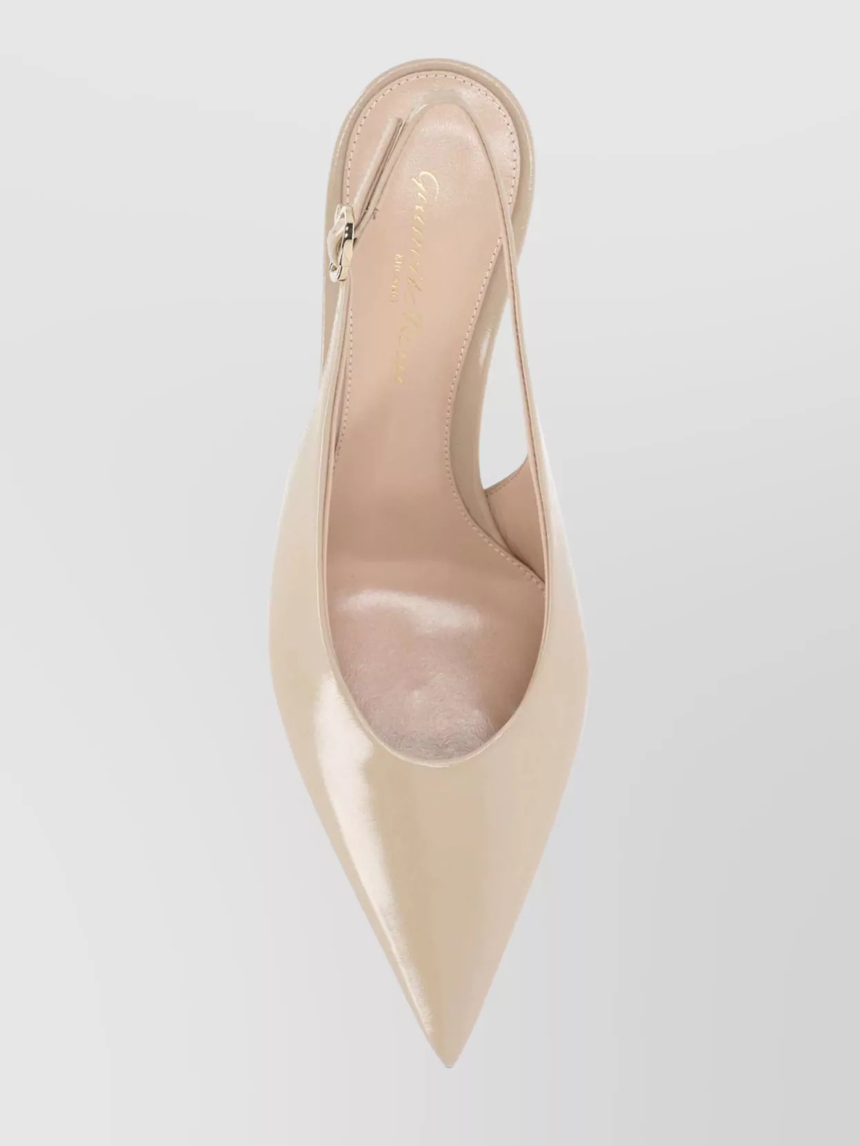Gianvito Rossi Peach Leather Slingback Sandal With Hourglass Heel