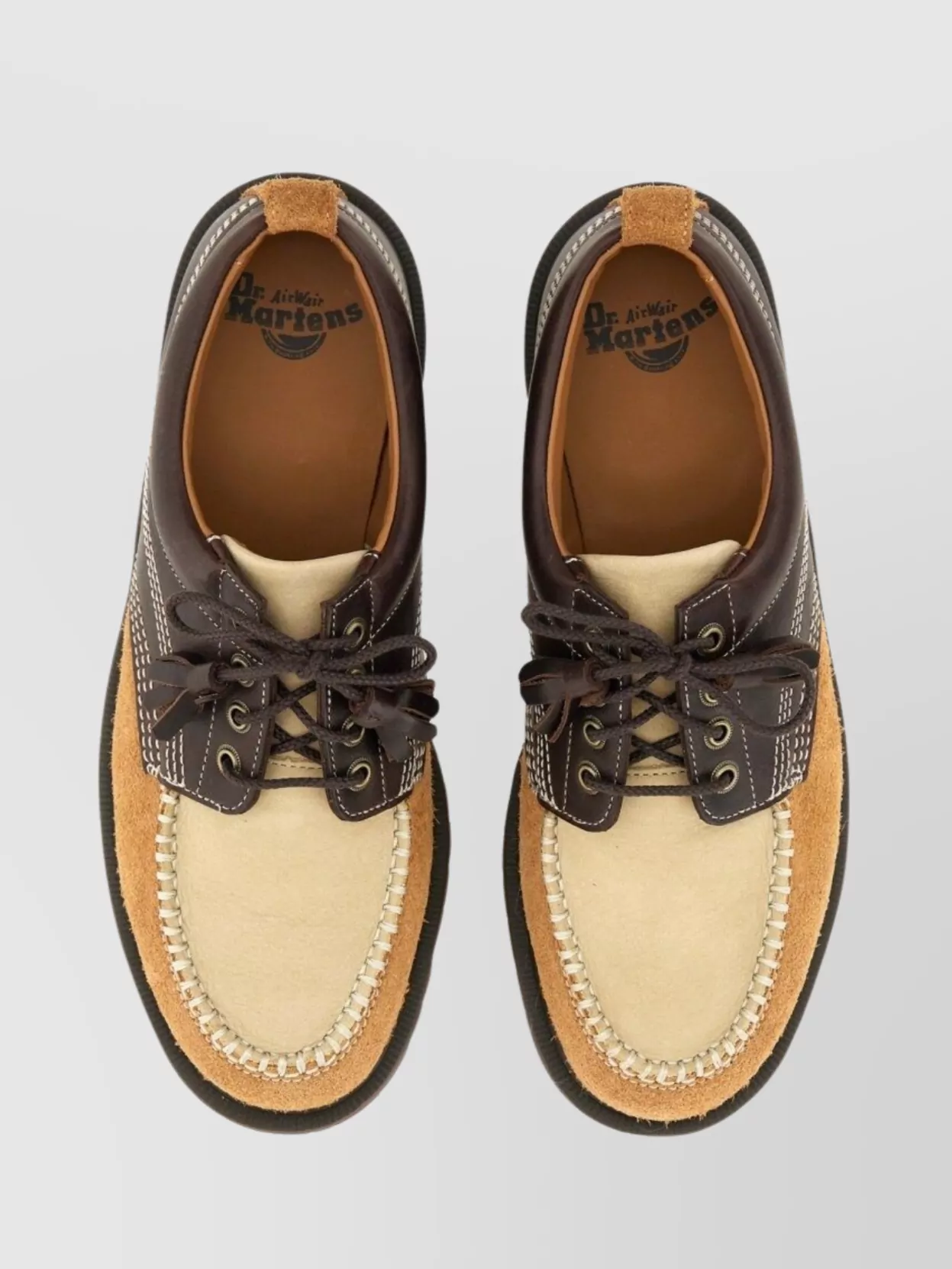 Dr Martens Lace-Up Shoes With Round Toe And Textured Sole