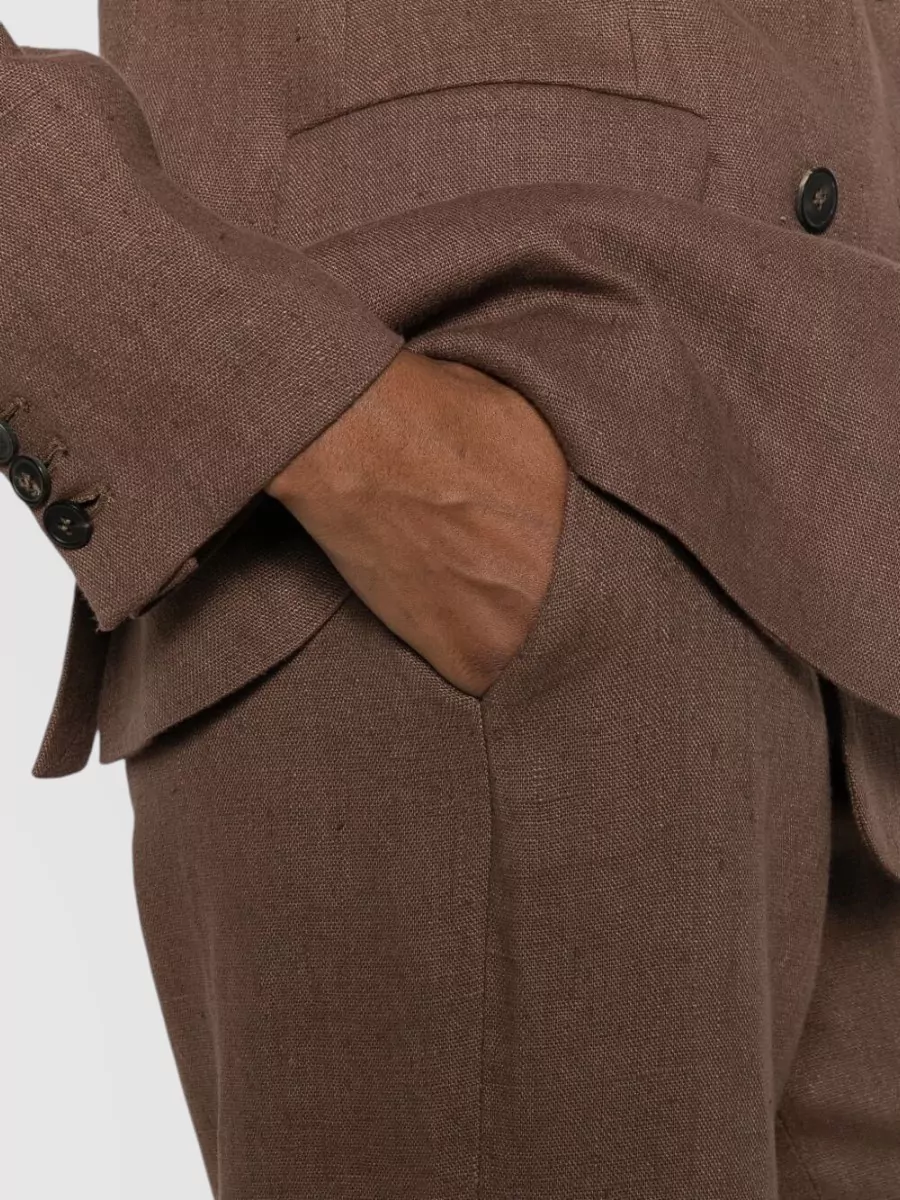 Via Masini 80 Linen Wide-Leg Trousers