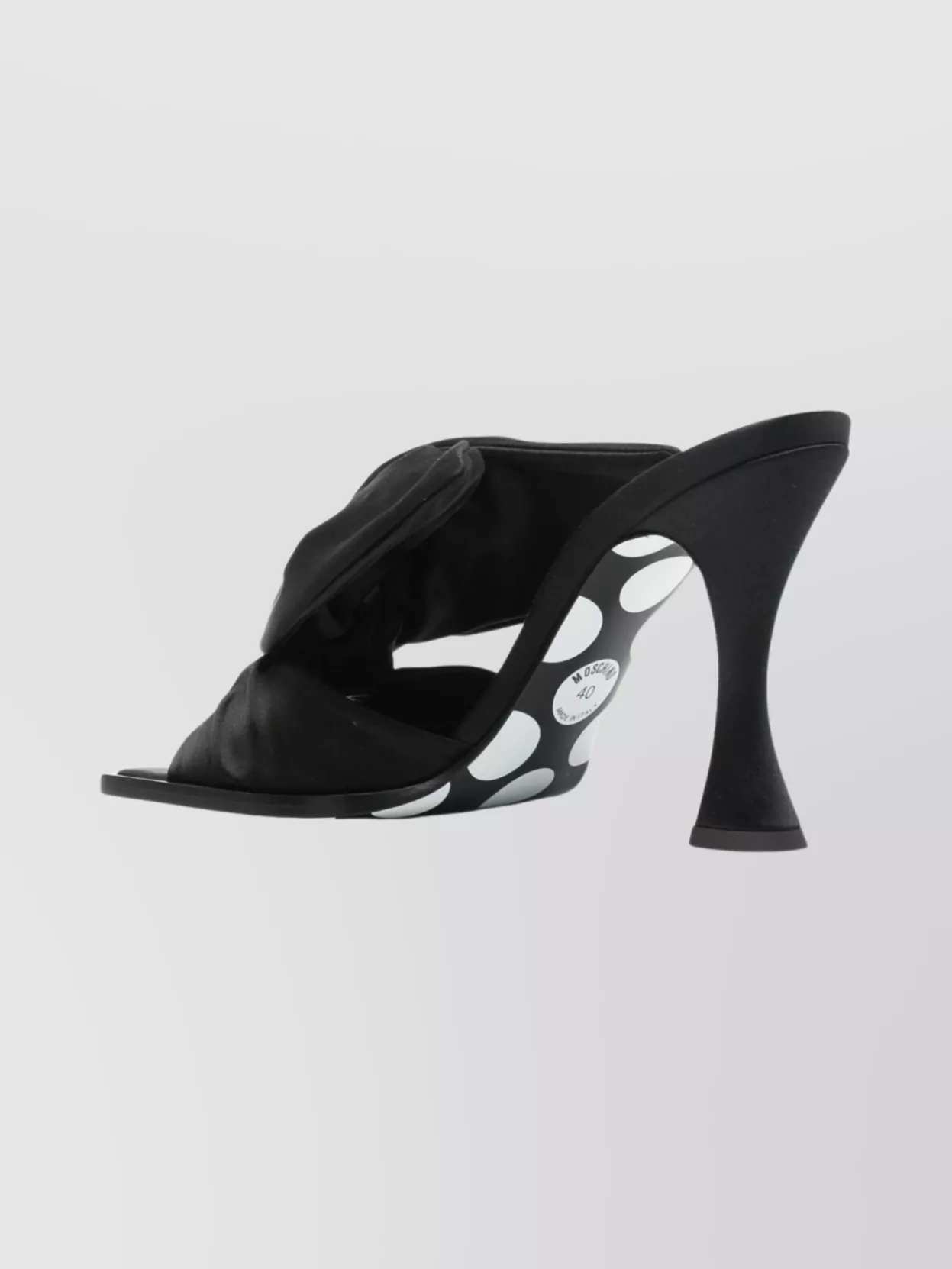 Moschino Satin Mules With Bow Detail And Square Toe