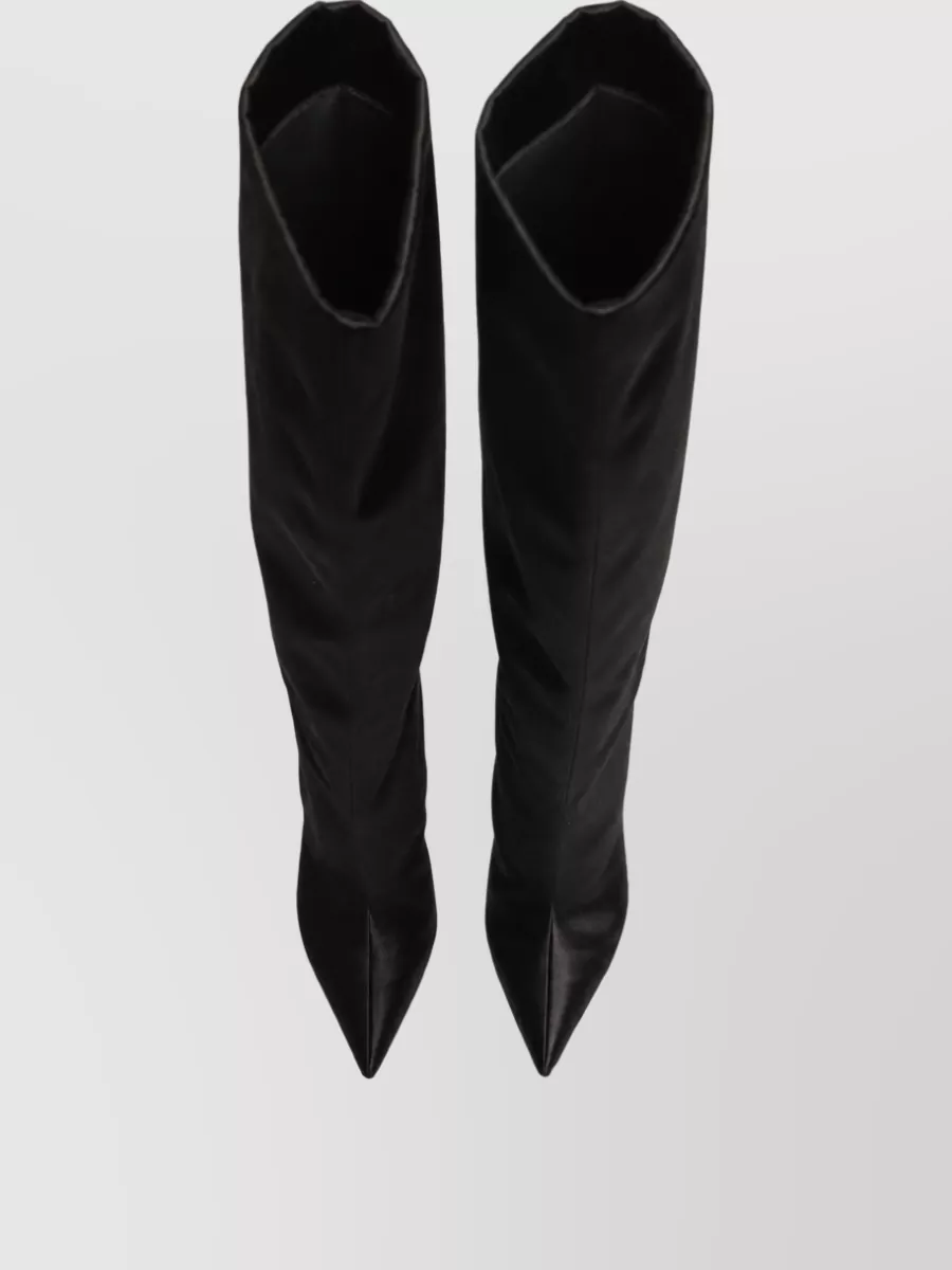 Dolce&Gabbana Satin Knee-High Stiletto Boots