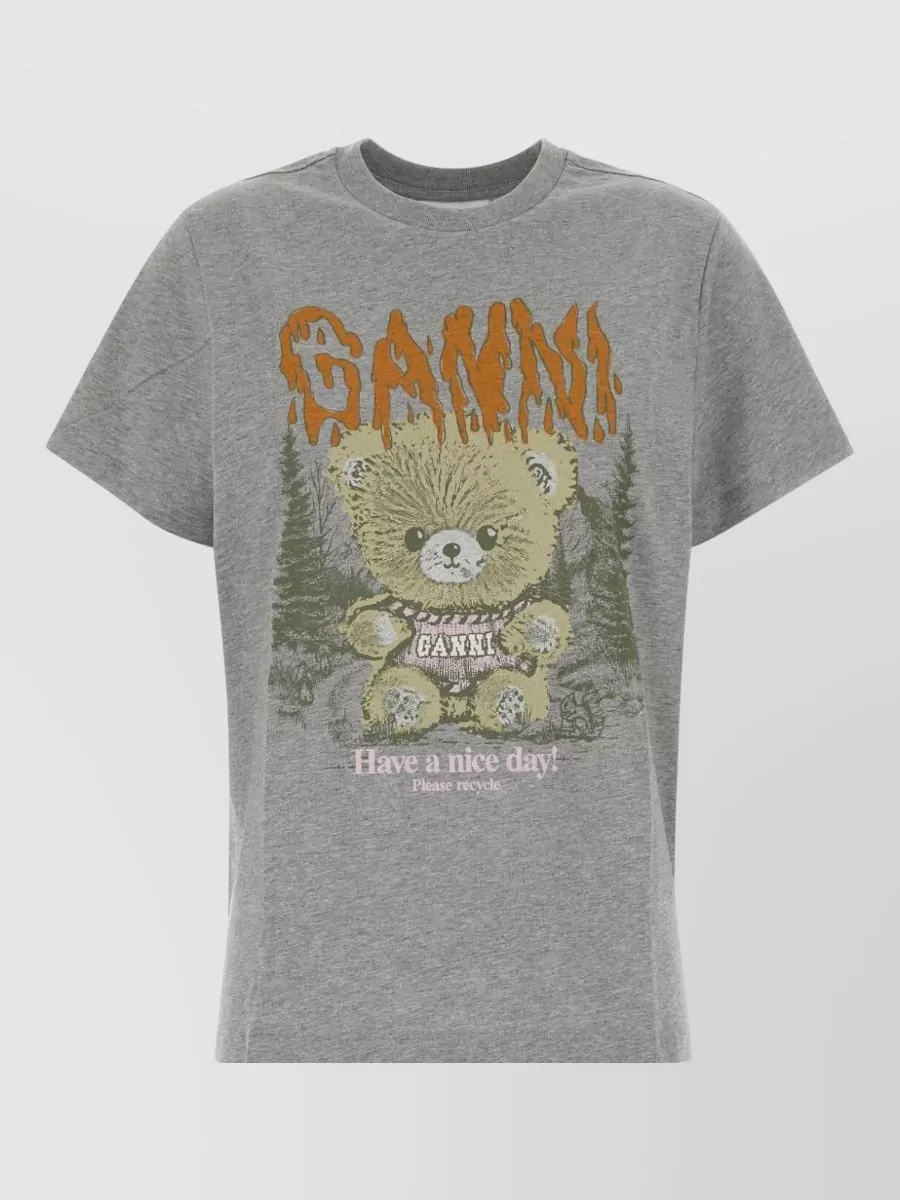 Ganni Cotton graphic-print t-shirt