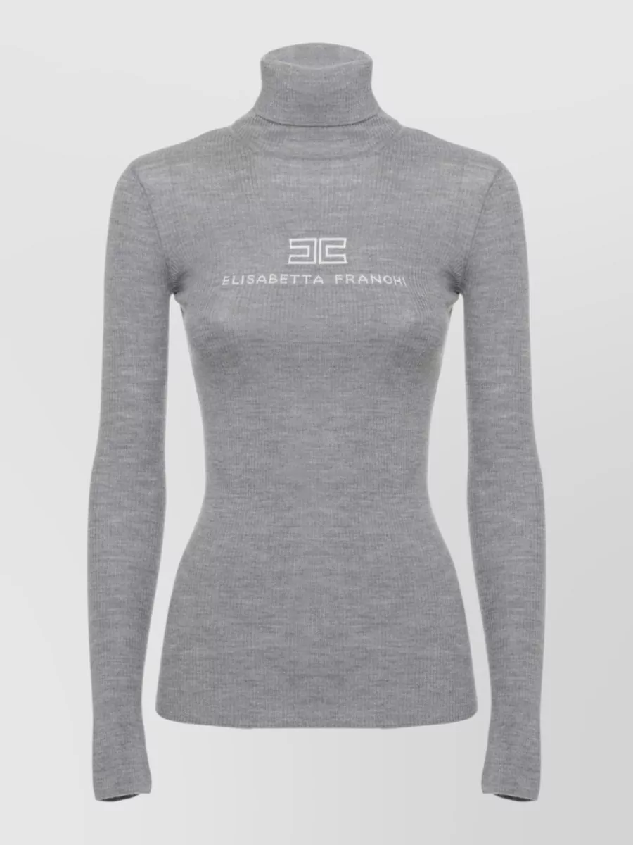 Elisabetta Franchi Ribbed wool high neck sweater