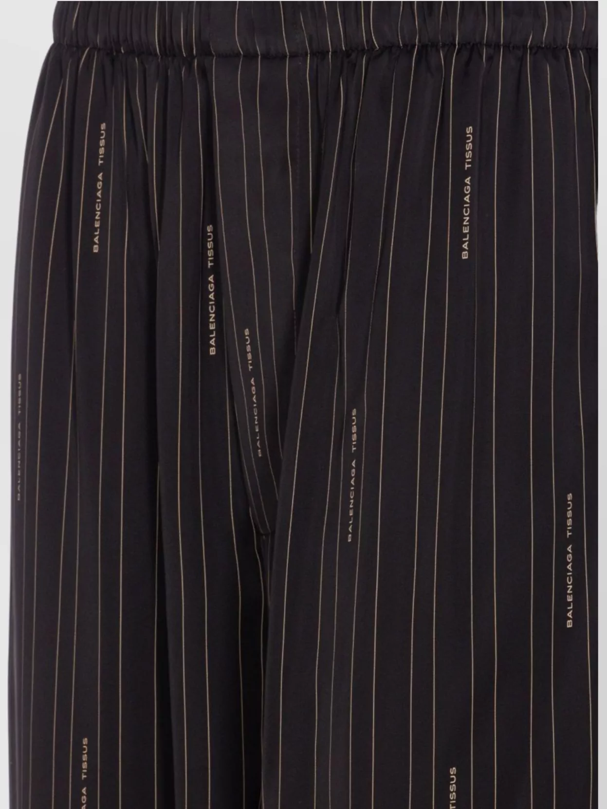 Balenciaga Striped Pinstripe Pyjama Pants With Side Pockets In Black