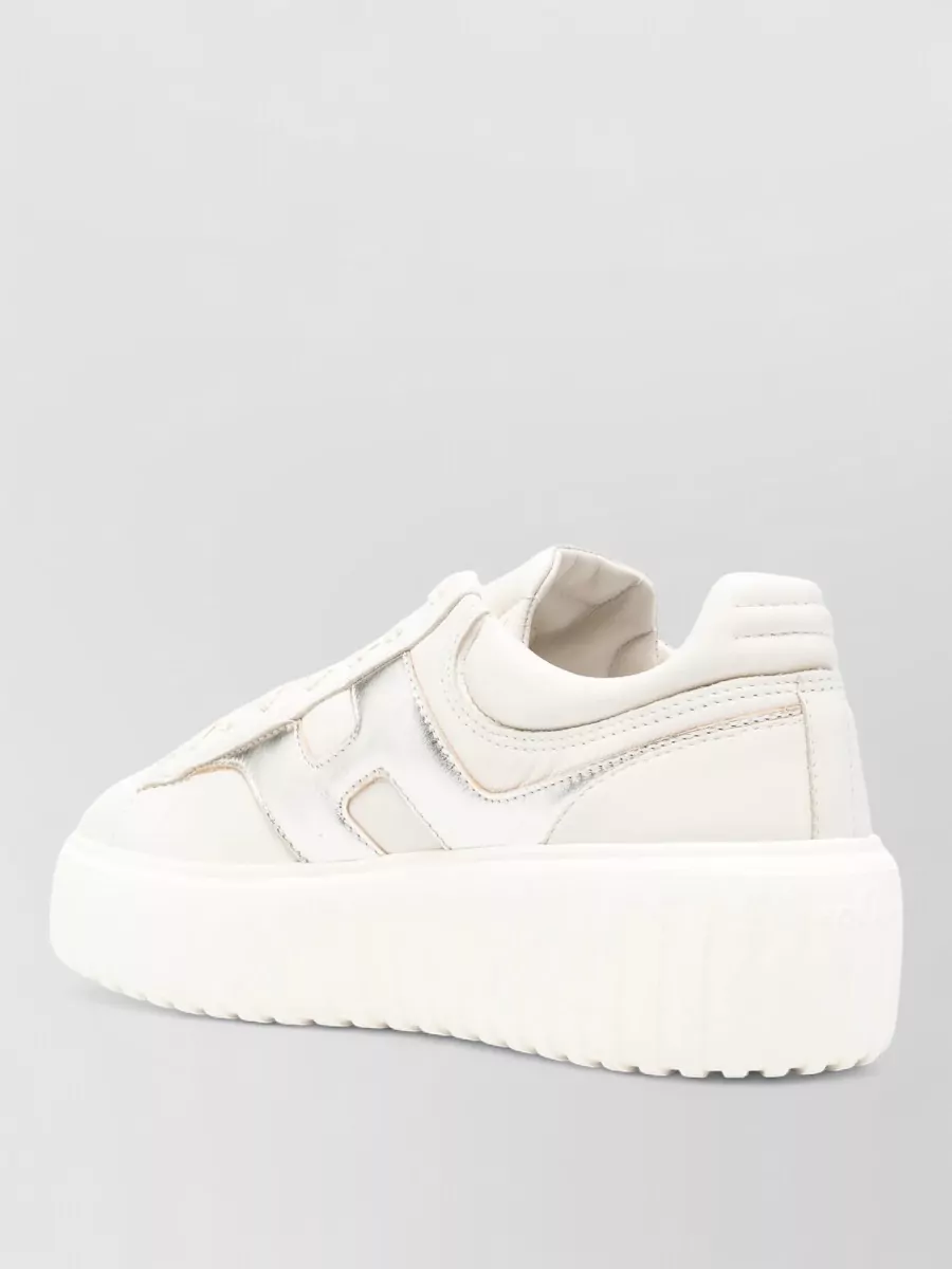 Hogan Sneakers Panelled Design Platform Sole Round Toe