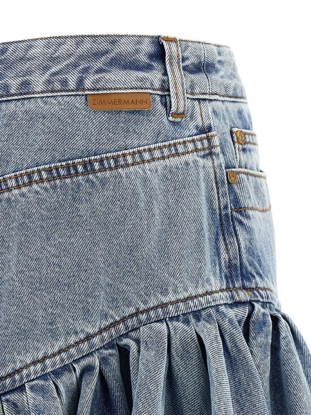 Zimmermann Denim Frill Mini Skirt