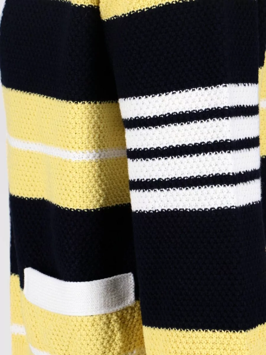 Thom Browne Striped V-Neck Cotton Cardigan